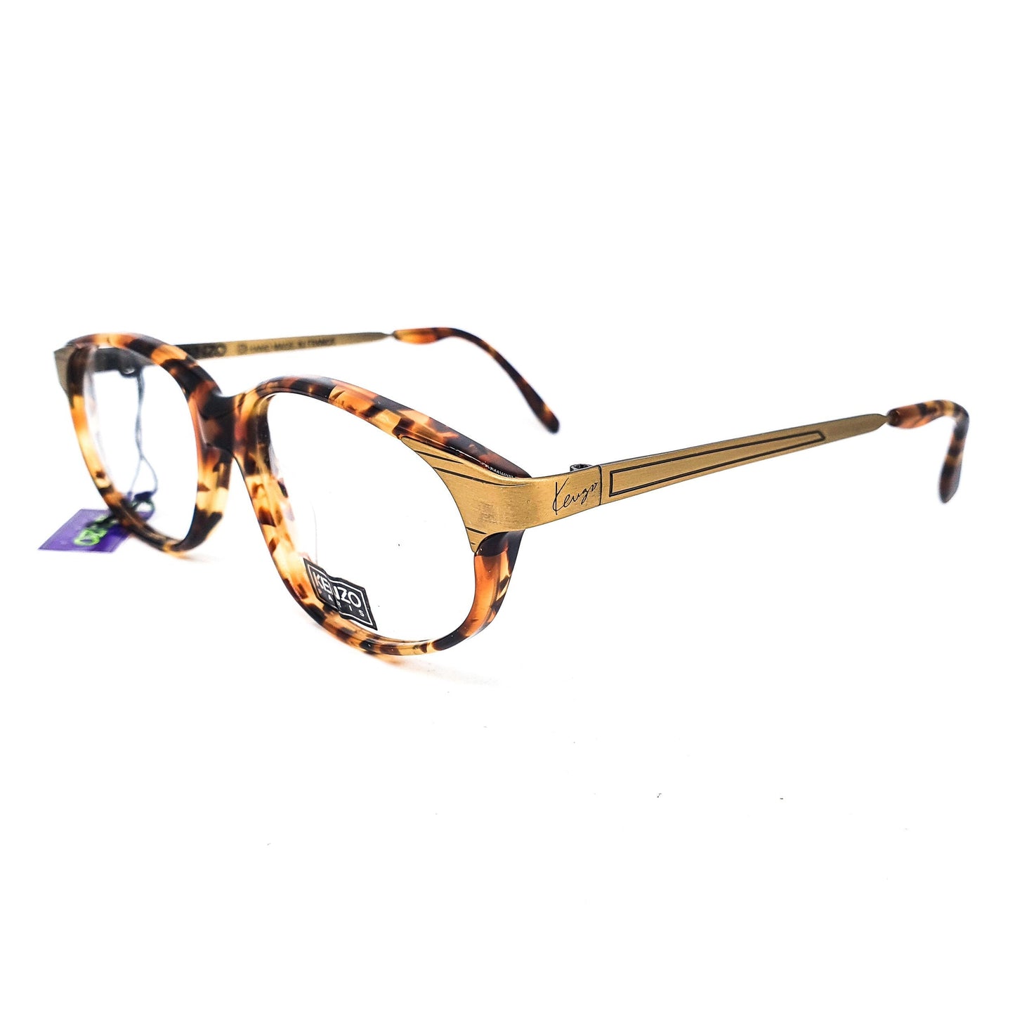 Kenzo Bagatelle montatura ovale-cateye realizzata a mano in Francia, 2 colorazioni, NoS anni '80