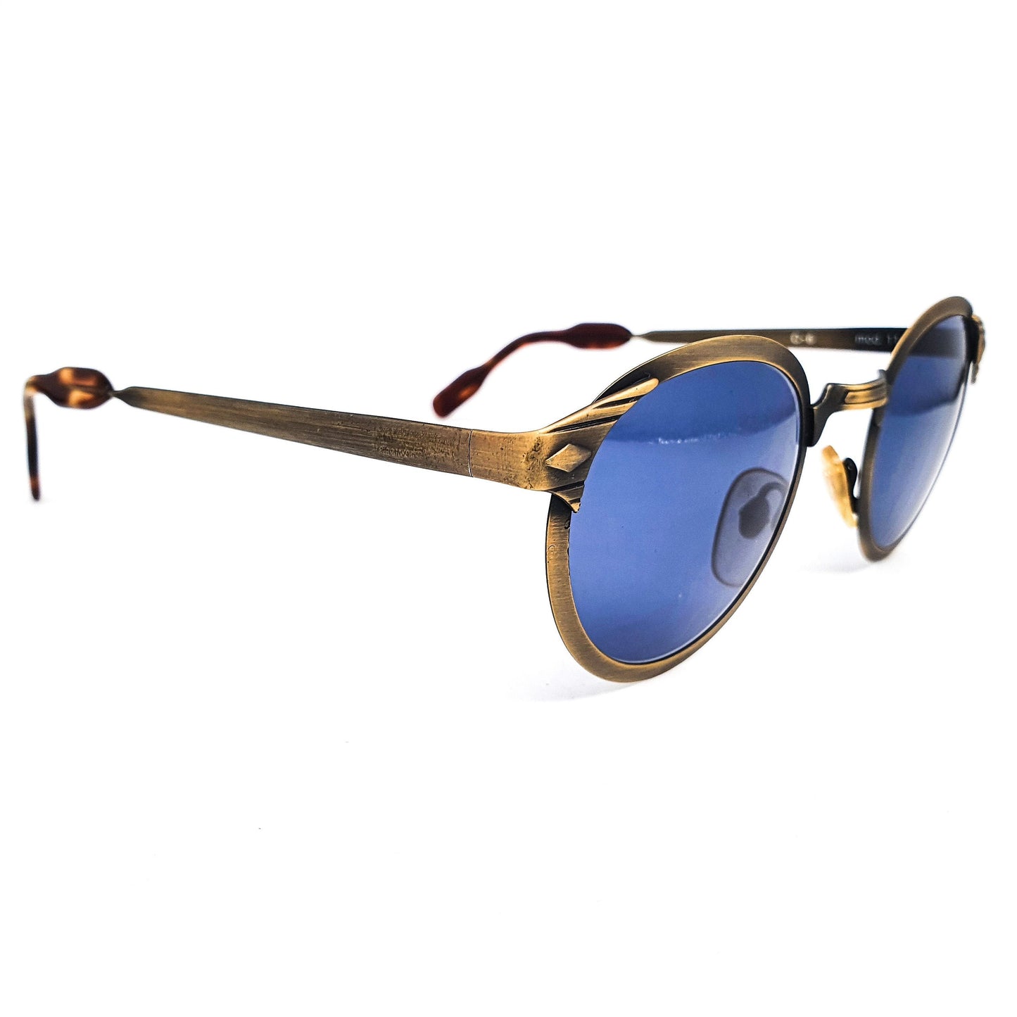 Yankee's by zagato round antique brushed brass sunglasses, 90s NOS