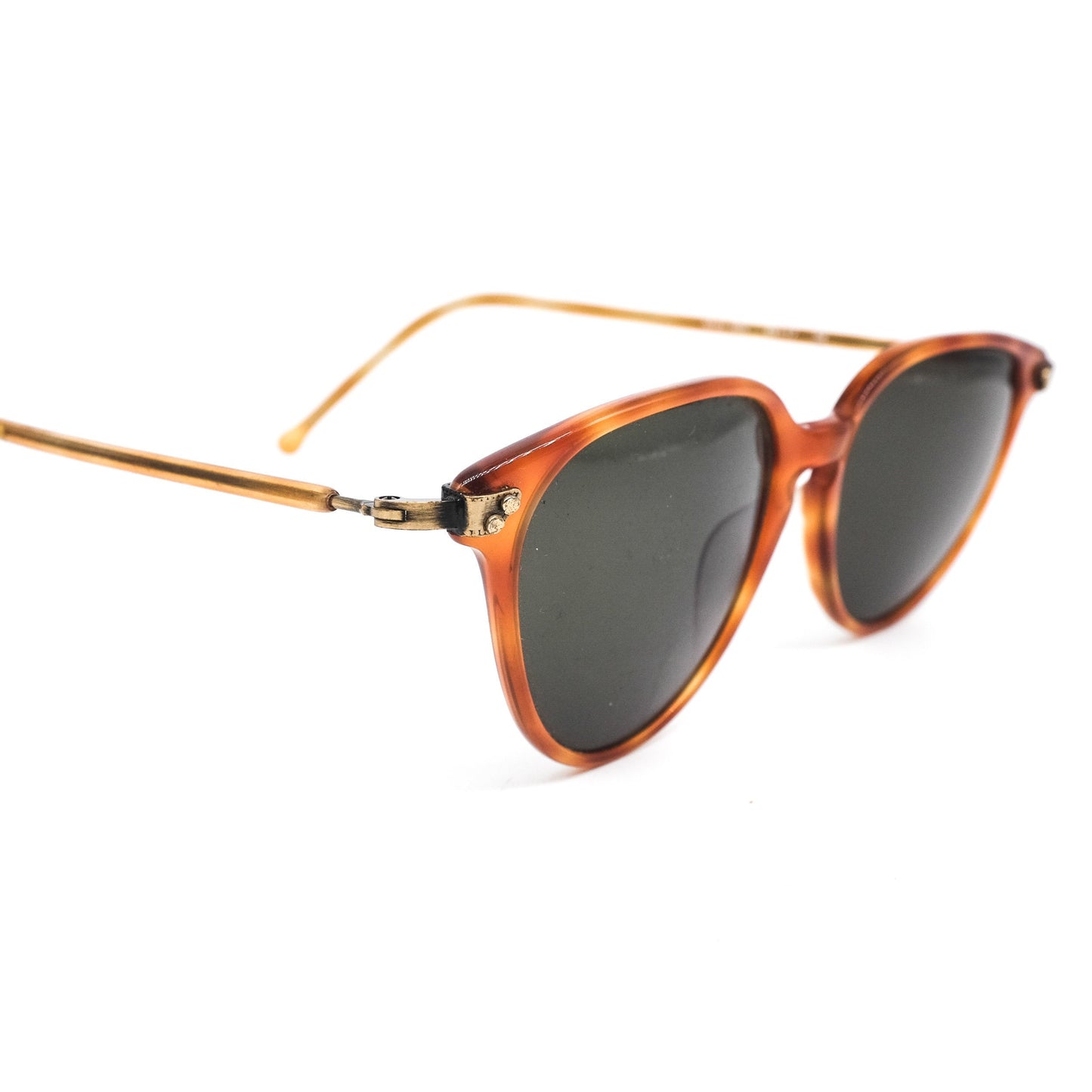Tortoise celluloid keyhole sunglasses w beautiful retro design hand made in Italy , 1980s NOS. with 2 lenses colour options.