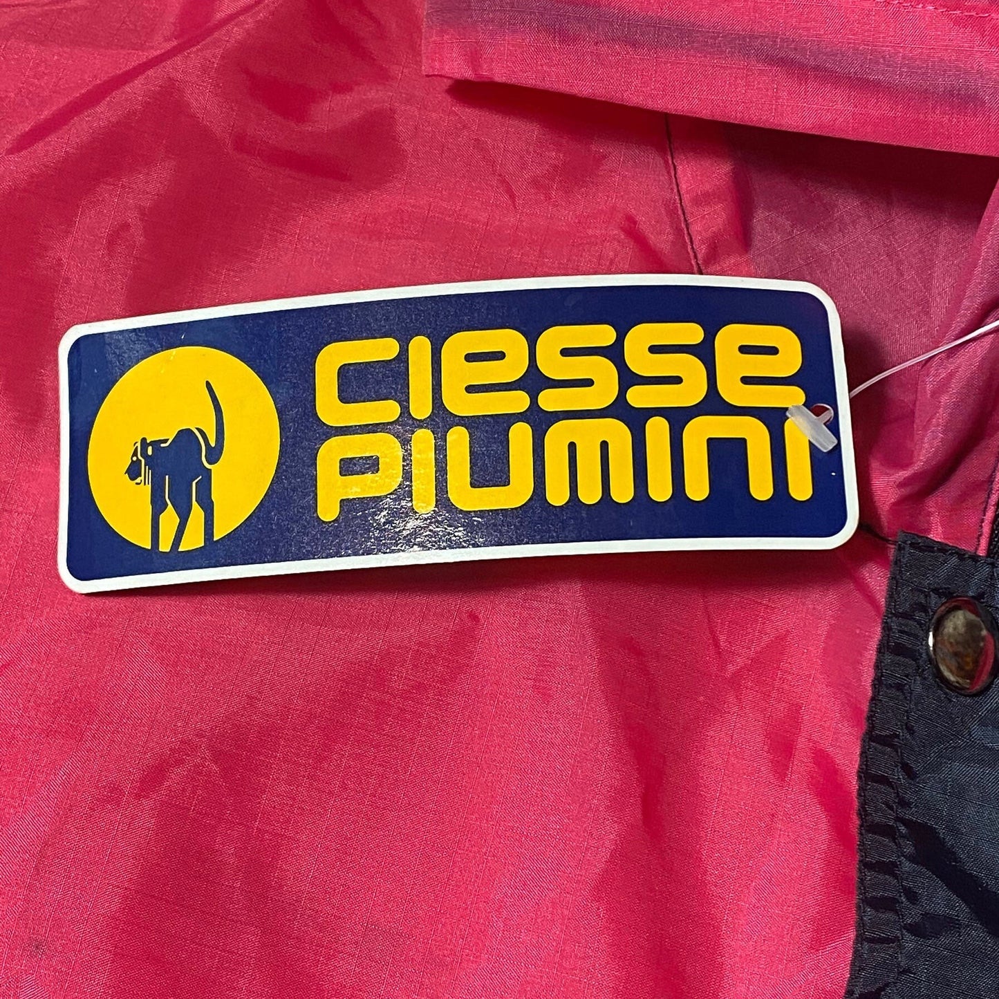 Ciesse Piumini light nylon navy-fucsia hooded rain jacket, BNWT 80s mint SzM
