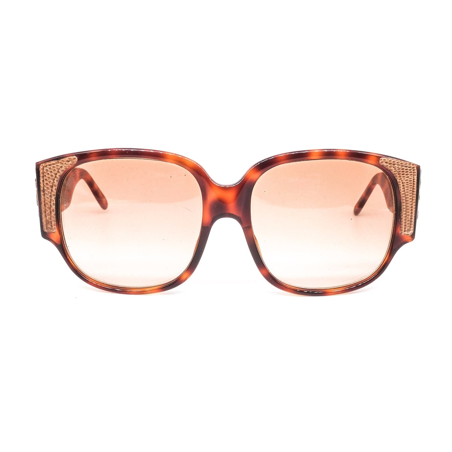 Emmanuelle Khanh 8880 18 vintage artistic oversized sunglasses in brown cellulose acetate Made in France with leather temples. NOS