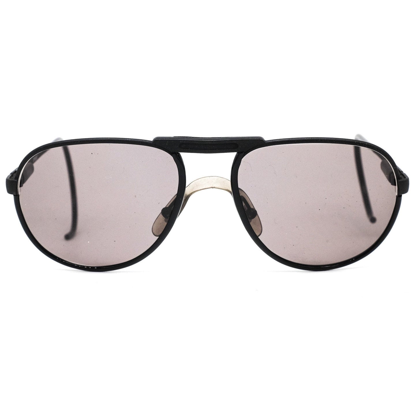 Carrera Sport black metal cable aviator sunglasses with black lenses and special hook temple tips,  80s NOS