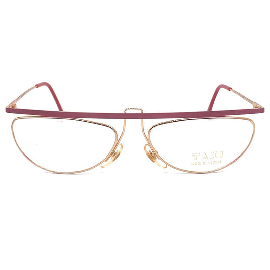 Taxi by casanova modernist flat top red/gold eyeglasses frames,1980s nos