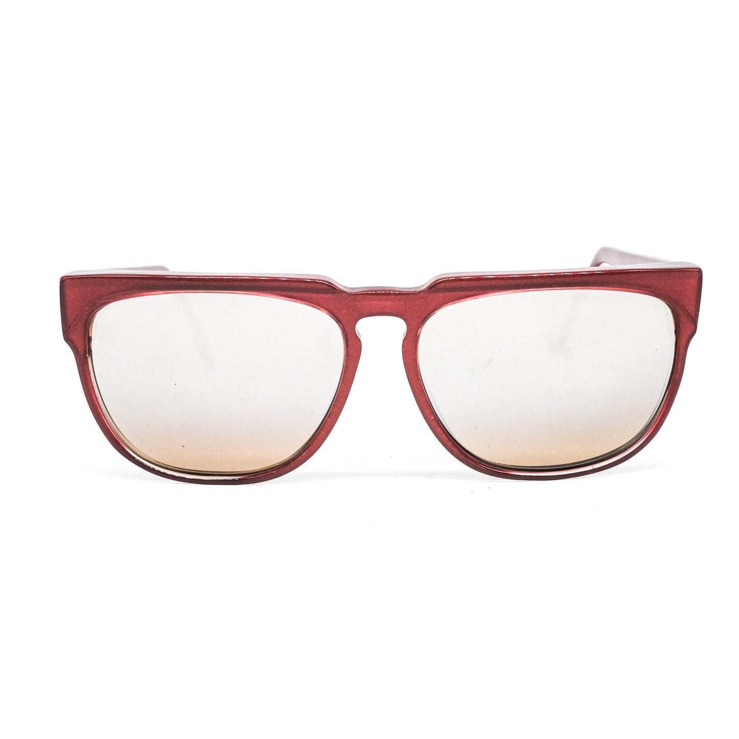 Trussardi vintage red cello sunglasses w/ classic keyhole bridge and leather detailed temples, NOS 90s Italy