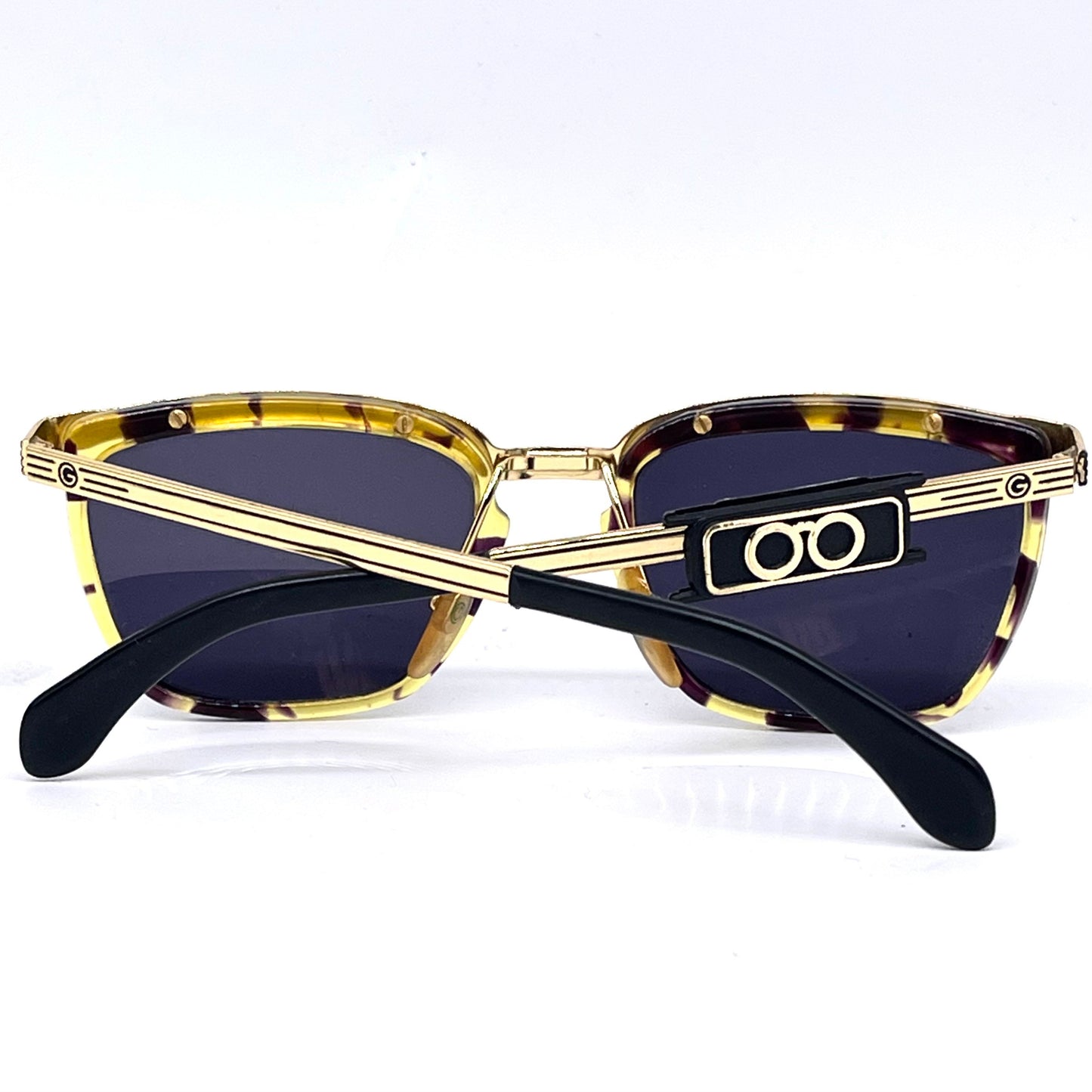 Galileo classy square tortoise- gold sunglassss hand made in Italy, 80s NoS