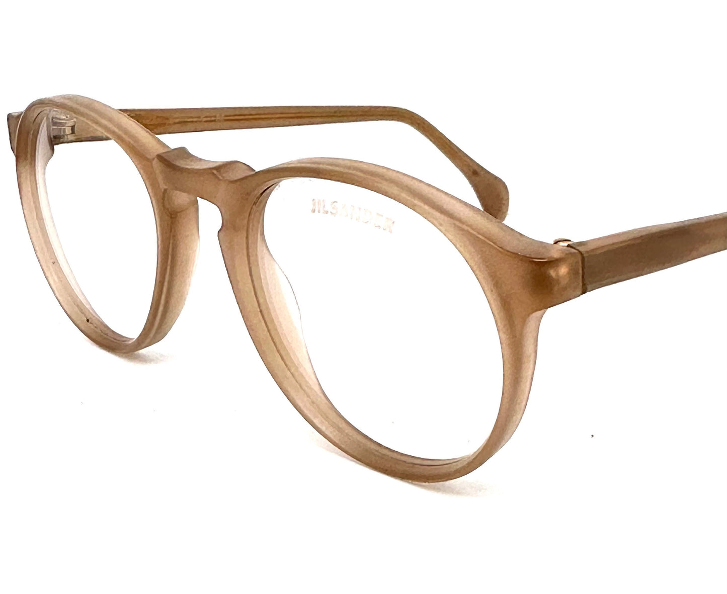 Jil Sander 656 round keyhole Matt peach eyeglasses frames, 1980s NOS mint
