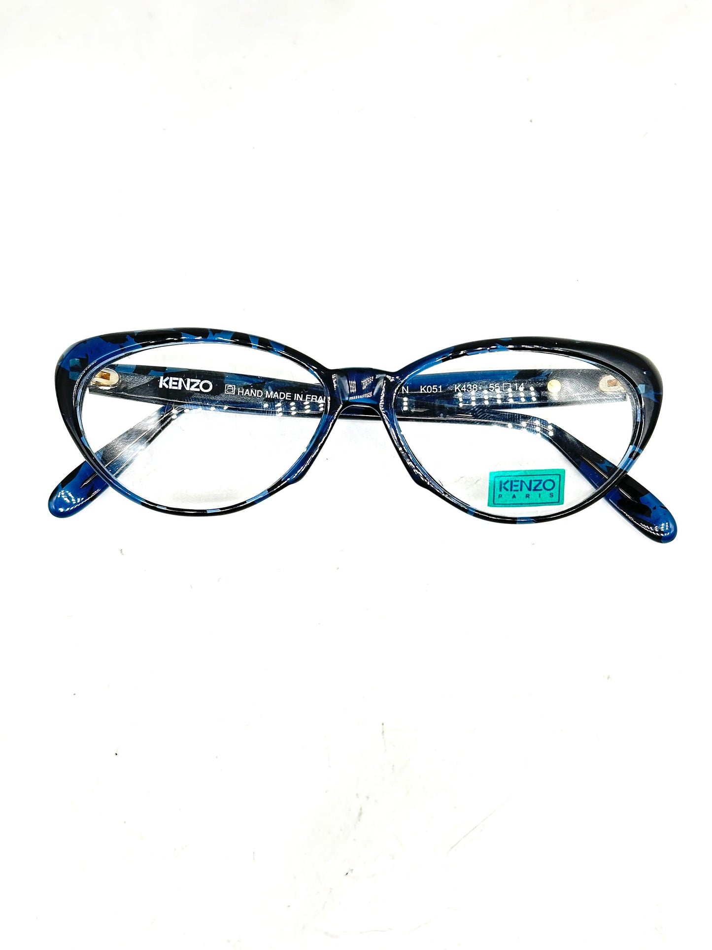 Kenzo Marylin blue Cateye frames in a classic 50s pinup style, NOS 80s hand made France.