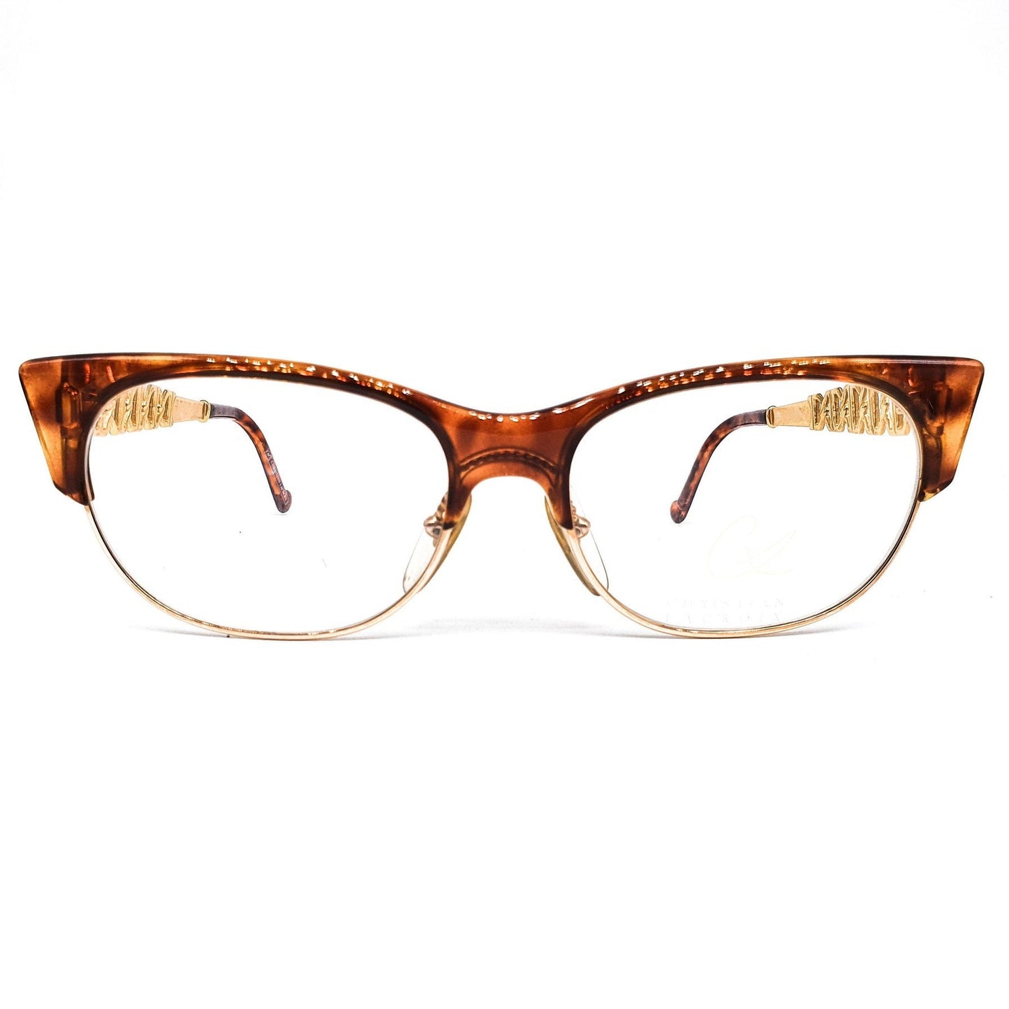 Christian Lacroix 7303 square clubmaster style eyeglasses in 2 colorways, NOS 80s