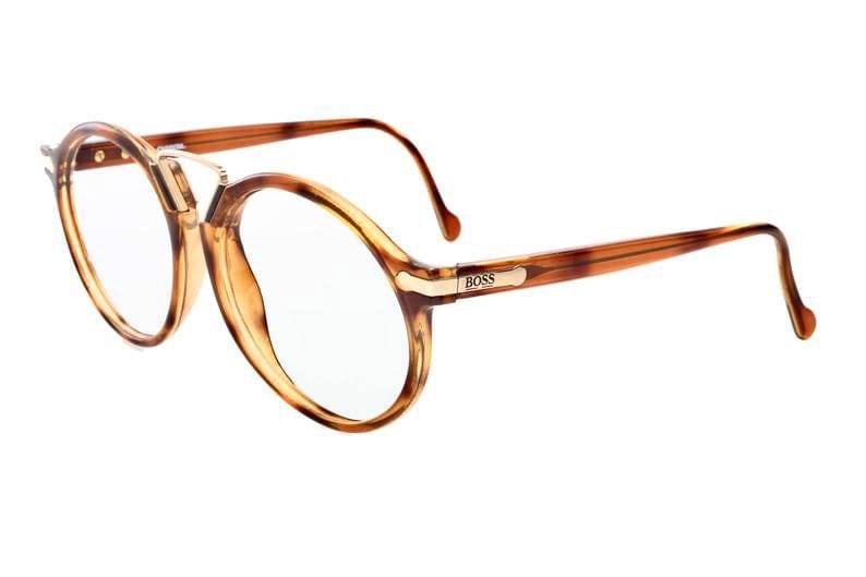 Hugo Boss round tortoise eyeglasses frames made in Germany by Carrera, 80s NOS