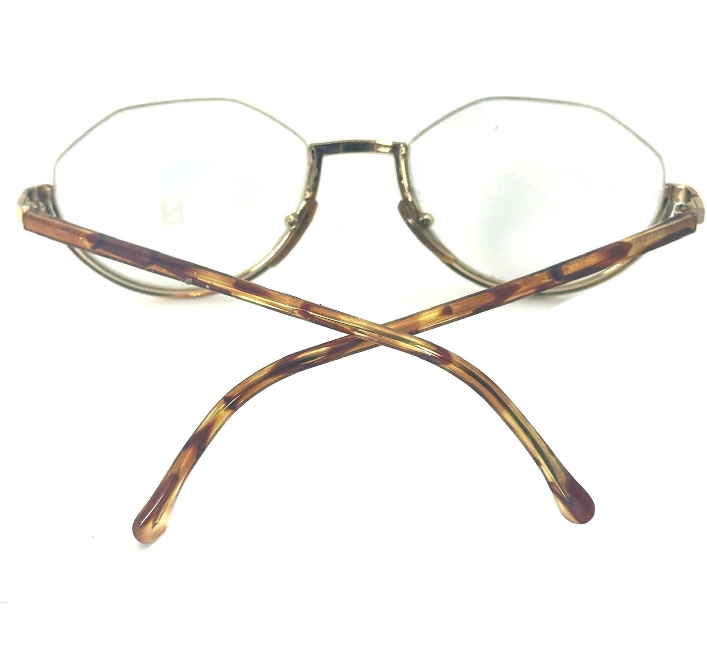 Fendi FV178 fancy golden eyeglasses frames w carved roman numerals , NOS 80s Italy