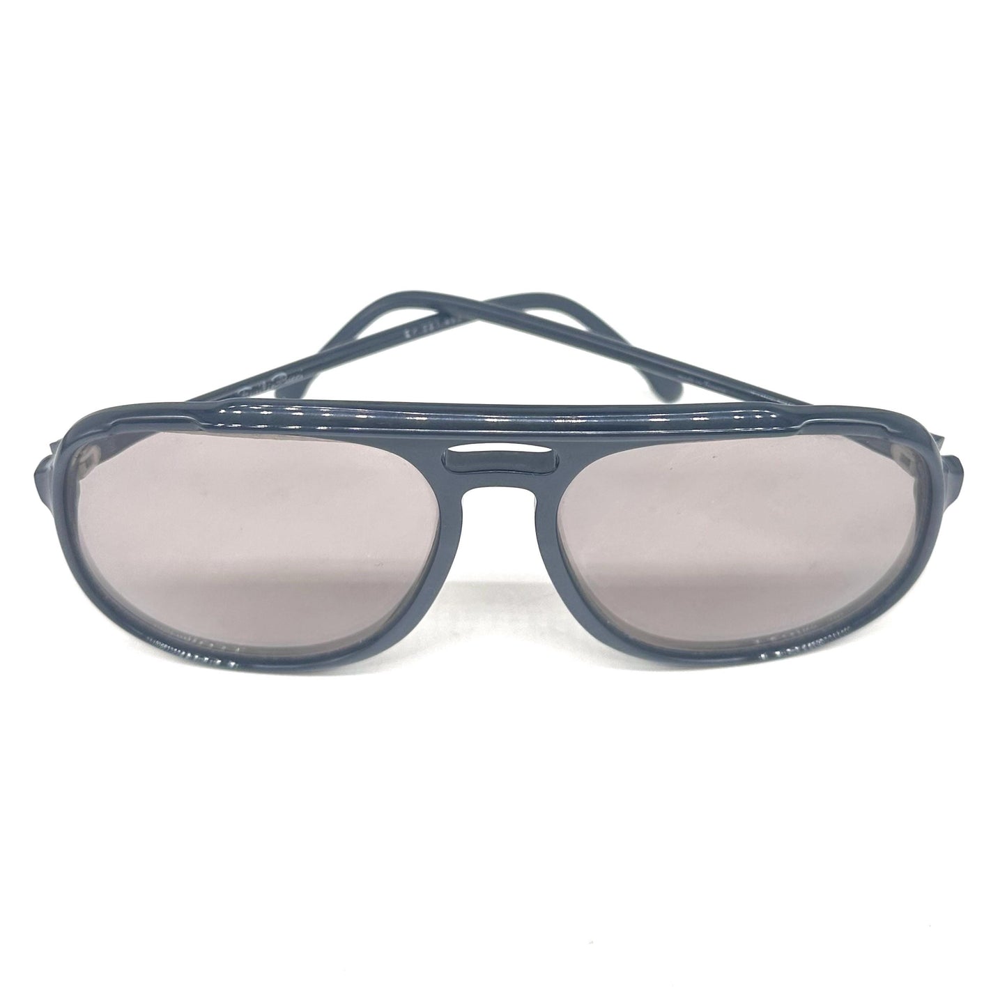 Emilio Pucci 281 495 oversize metallic dark blue aviator sunglasses 80s NoS Made in France