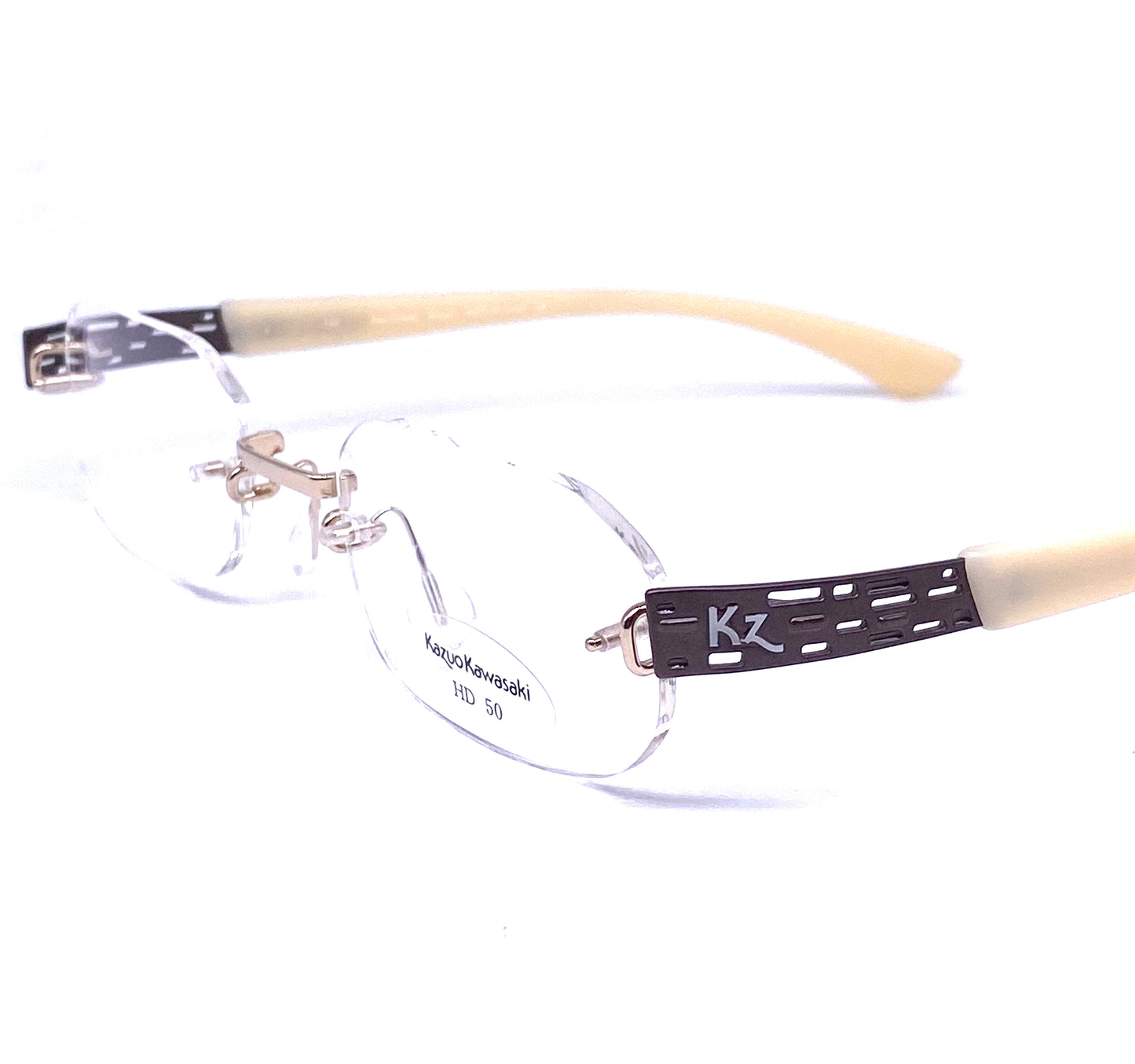 Masunaga- Kazuo Kawasaki MP707 rimless B-Titan glasses frames hand made in Japan