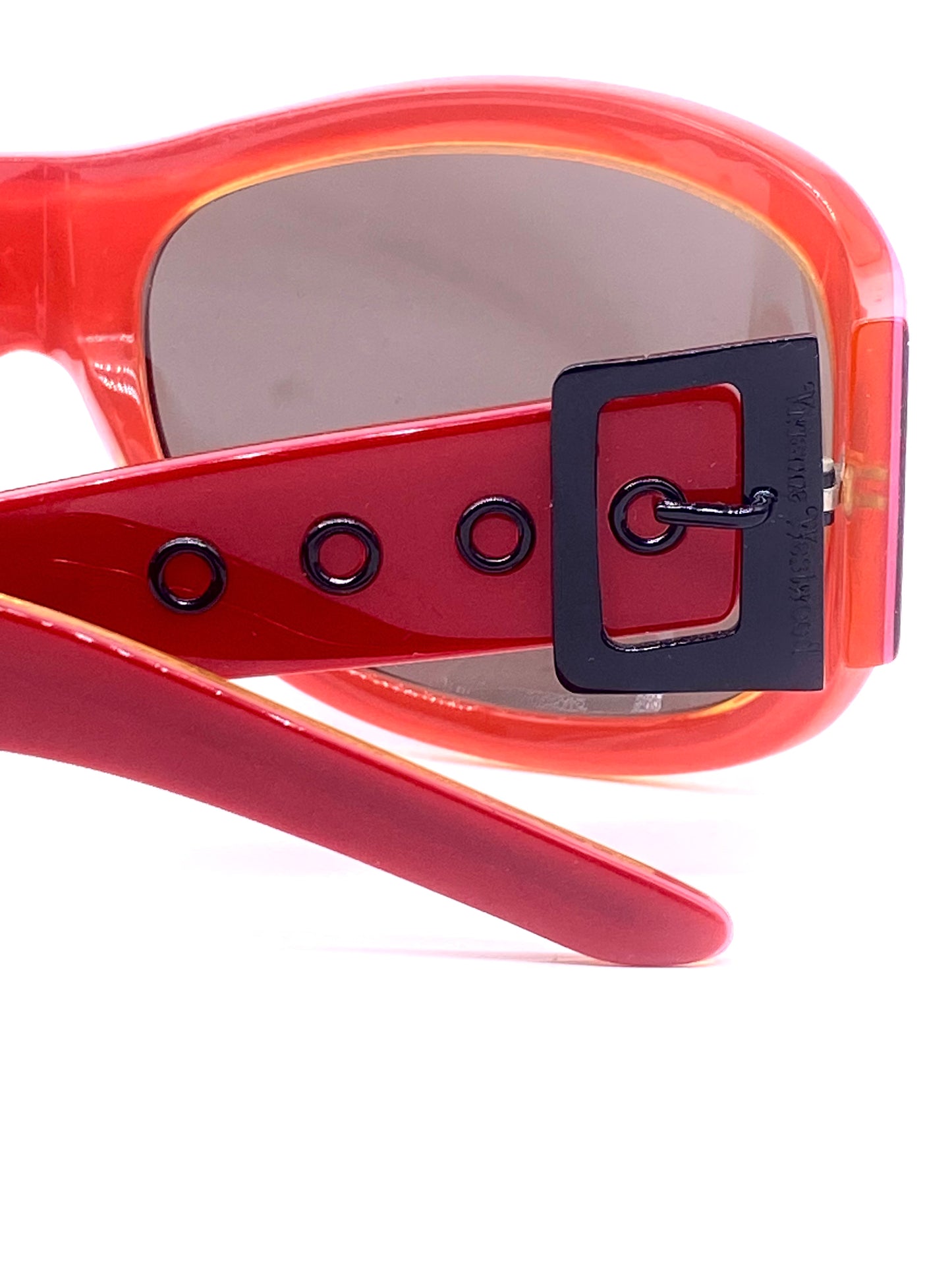 Vivienne Westwood 53705 oversized red sunglasses with buckle temples detail, NOS 90s