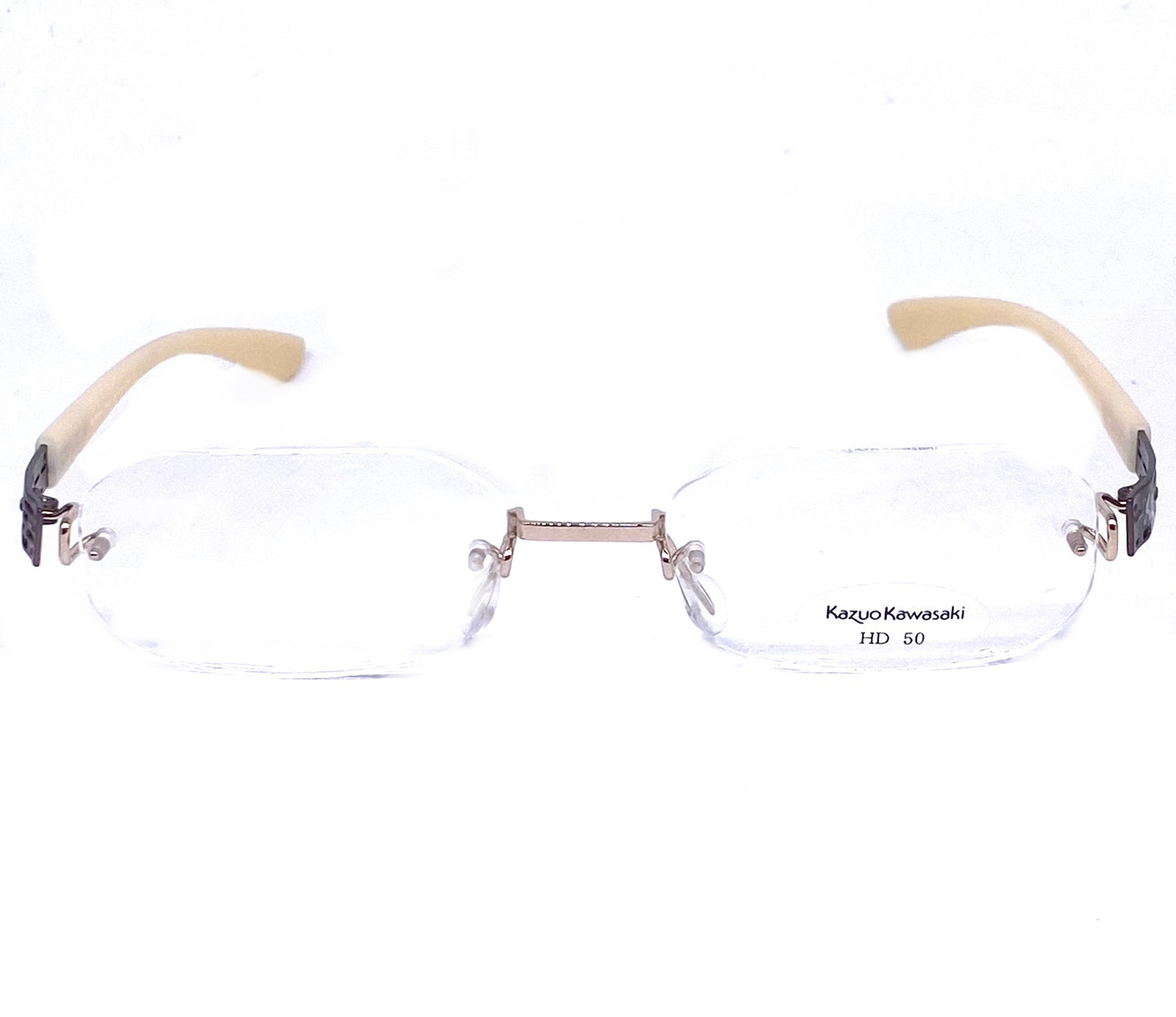 Masunaga- Kazuo Kawasaki MP707 rimless B-Titan glasses frames hand made in Japan