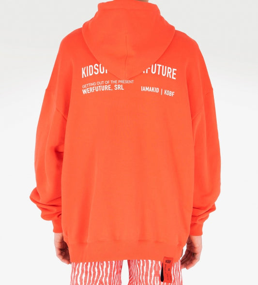 Kids of Broken Future orange glow fanny pack hoodie sz XS