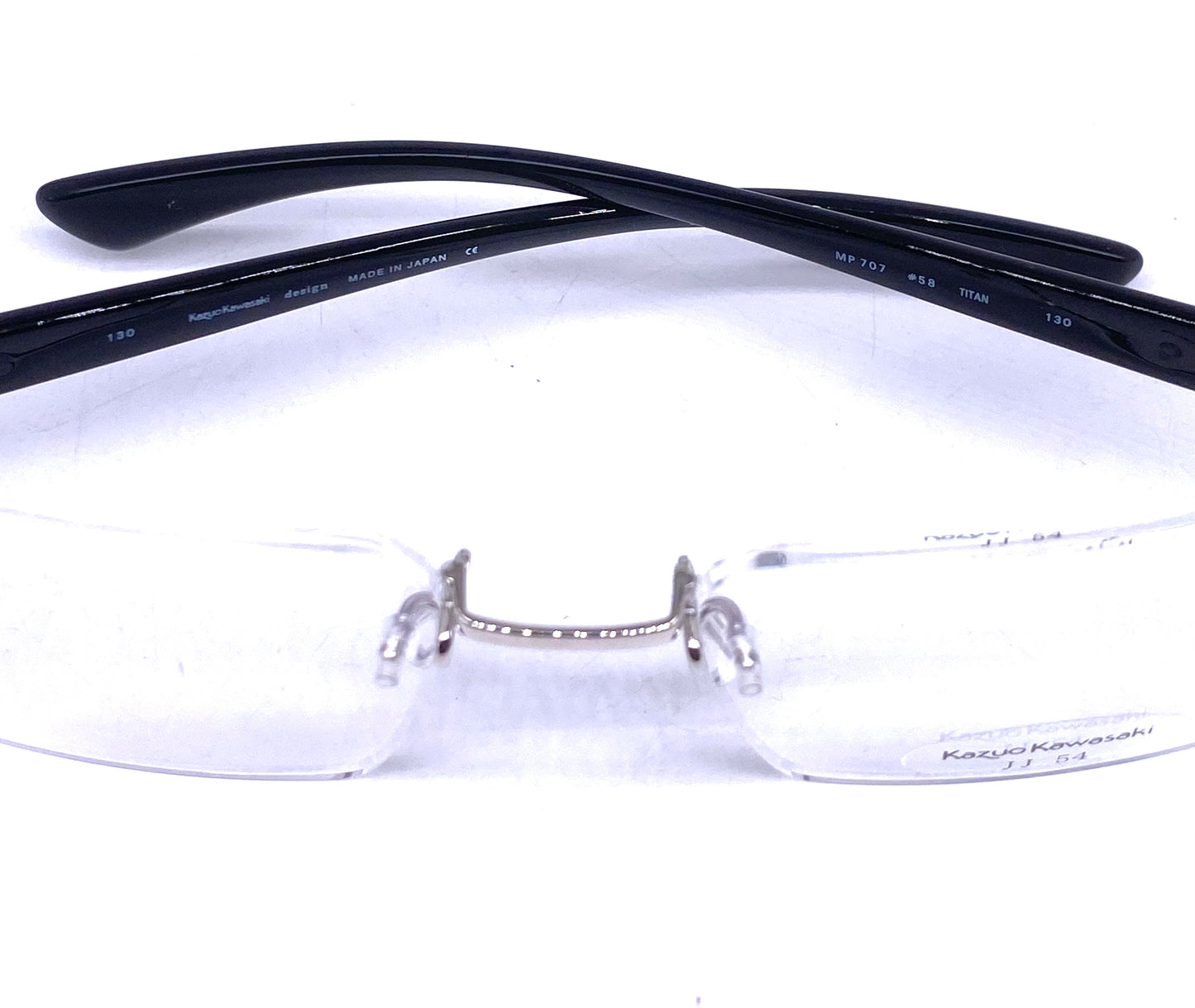 Masunaga- Kazuo Kawasaki MP707 rimless B-Titan glasses frames hand made in Japan