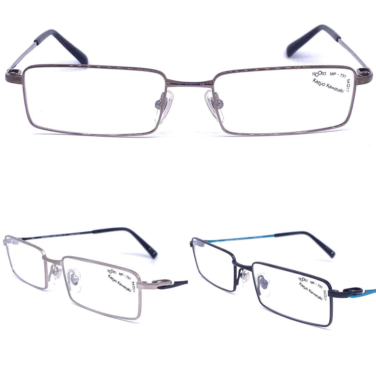 Kazuo Kawasaki MP731 minimalist rectangular B-Titan frames, 3 colors NOS