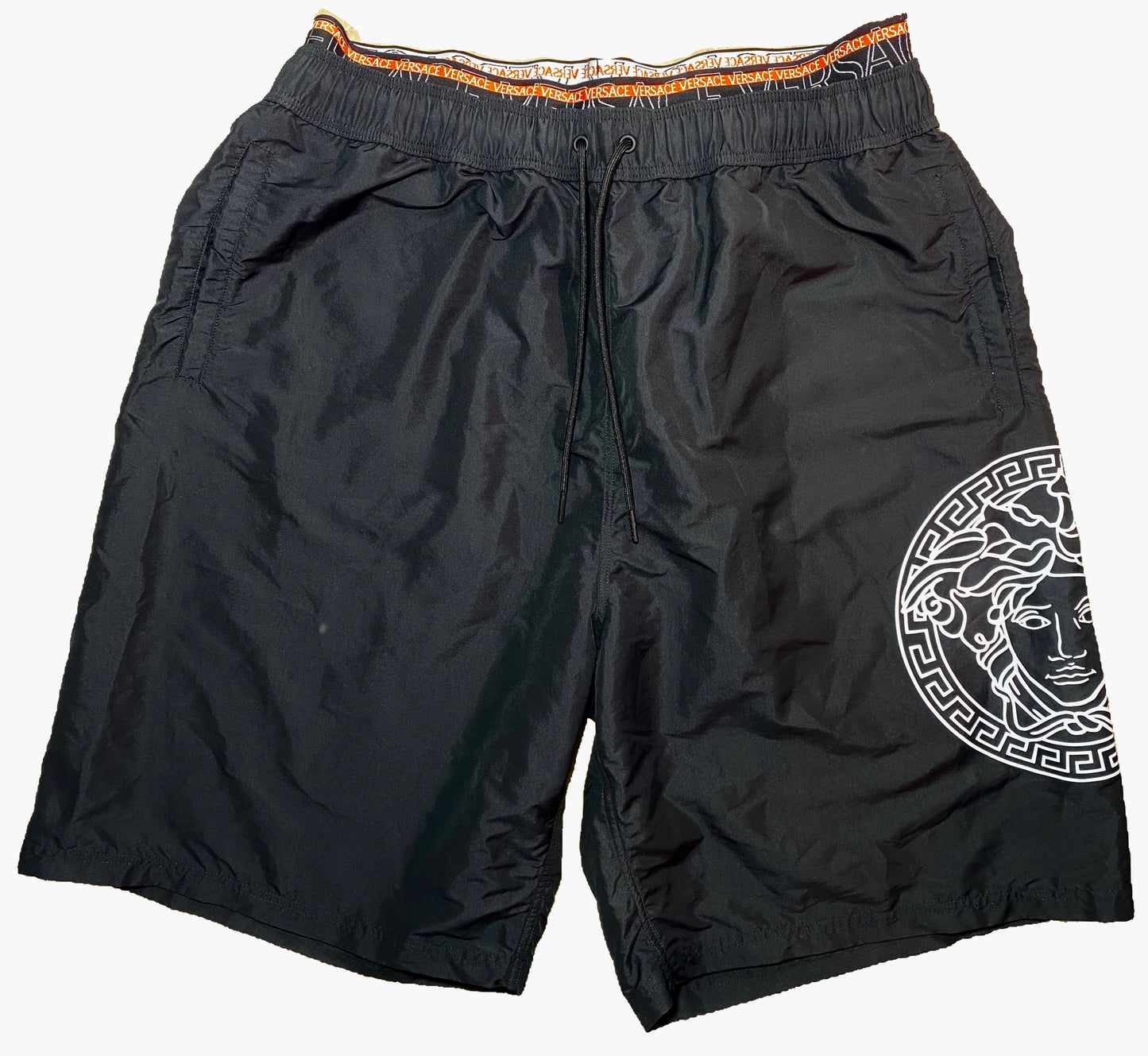 Versace black lmedusa swim surfer trunks, new sz 3