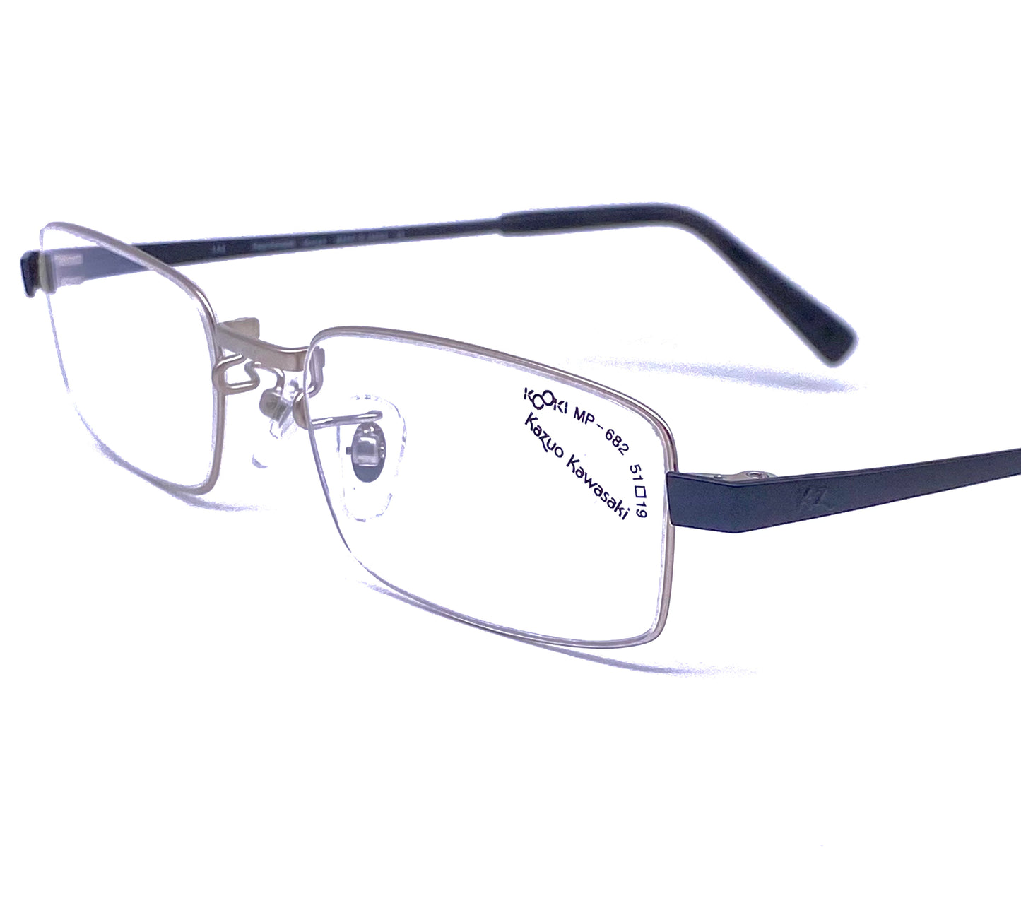 Kazuo Kawasaki/ Masunaga MP 682 ultra thin rectangular titanium eyeglasses made Japan, 4 colorways