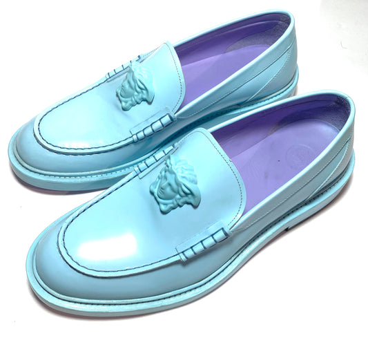 Versace light blue medusa loafers sz 44 New boxed
