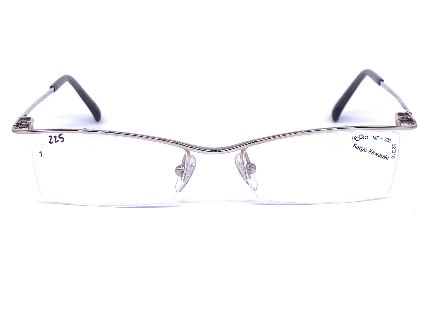 Kazuo Kawasaki MP732 half rim rectangular B-Titan frames, 2 colors NOS