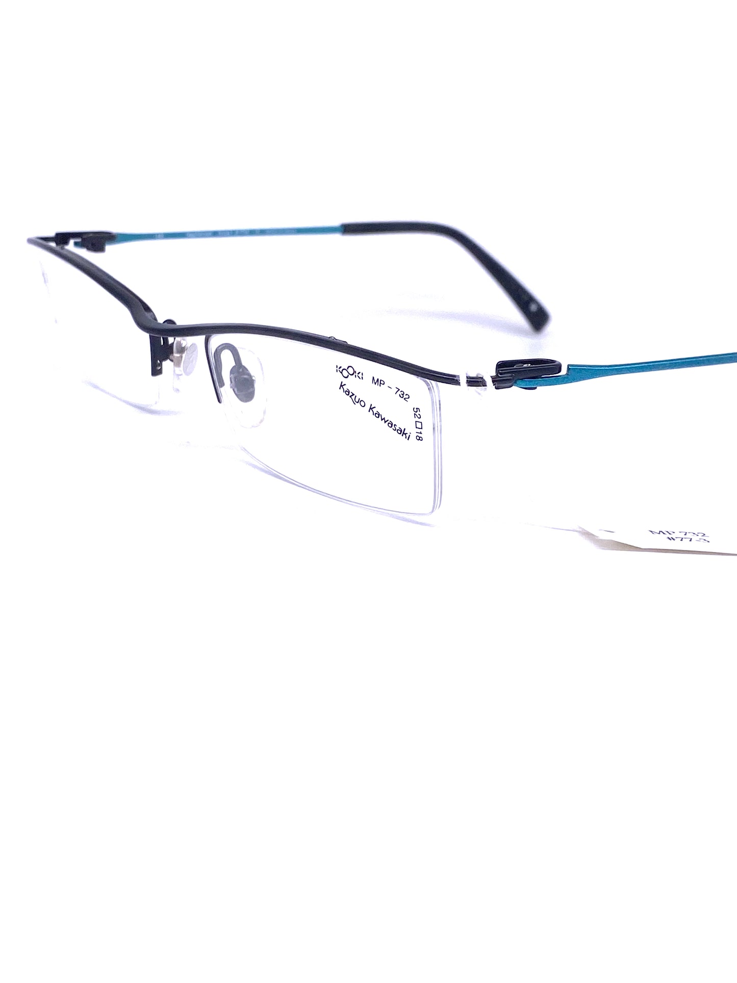 Kazuo Kawasaki MP732 half rim rectangular B-Titan frames, 2 colors NOS