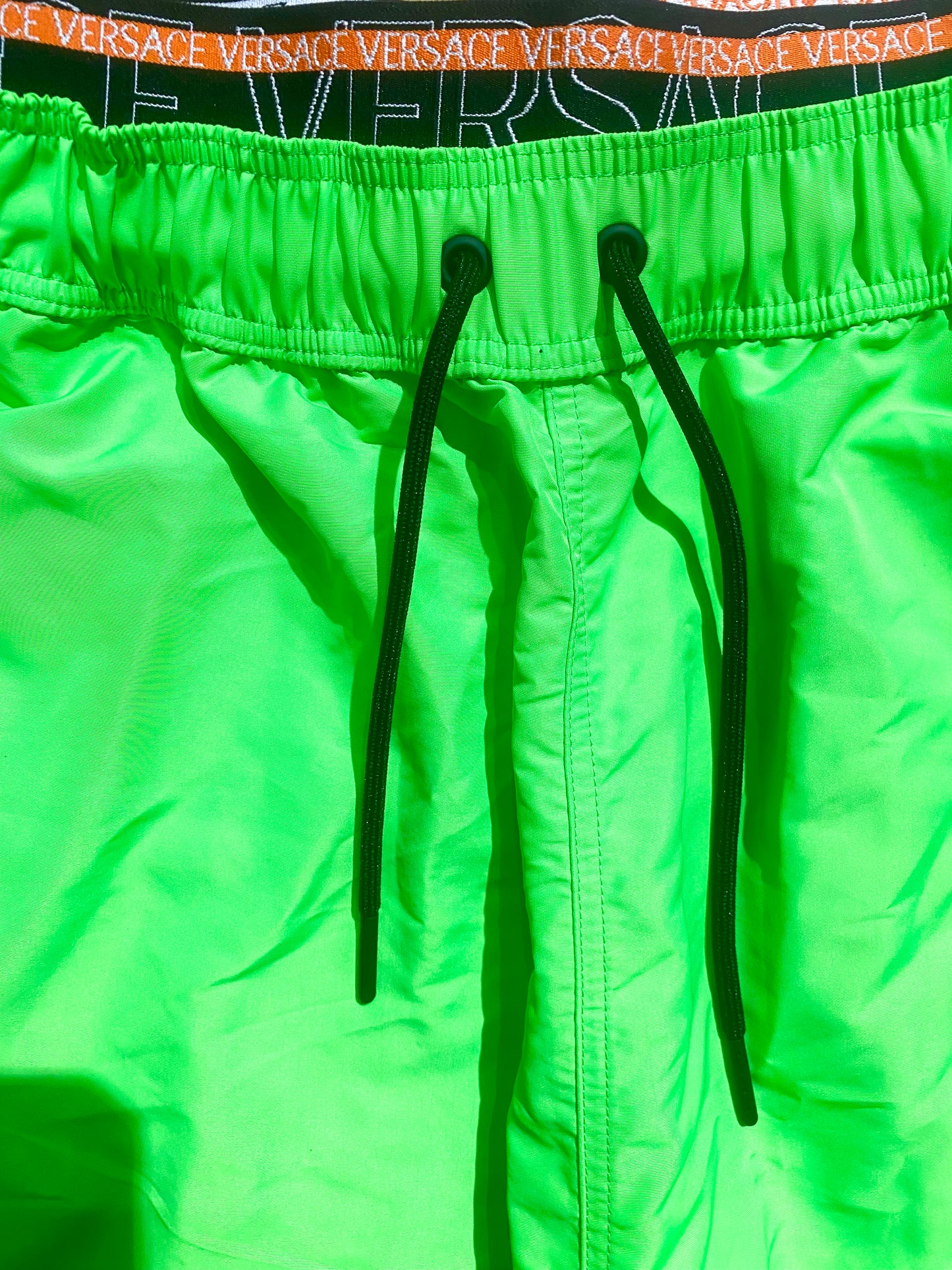 Versace medusa acid neon green swim surfer trunks, new sz 3