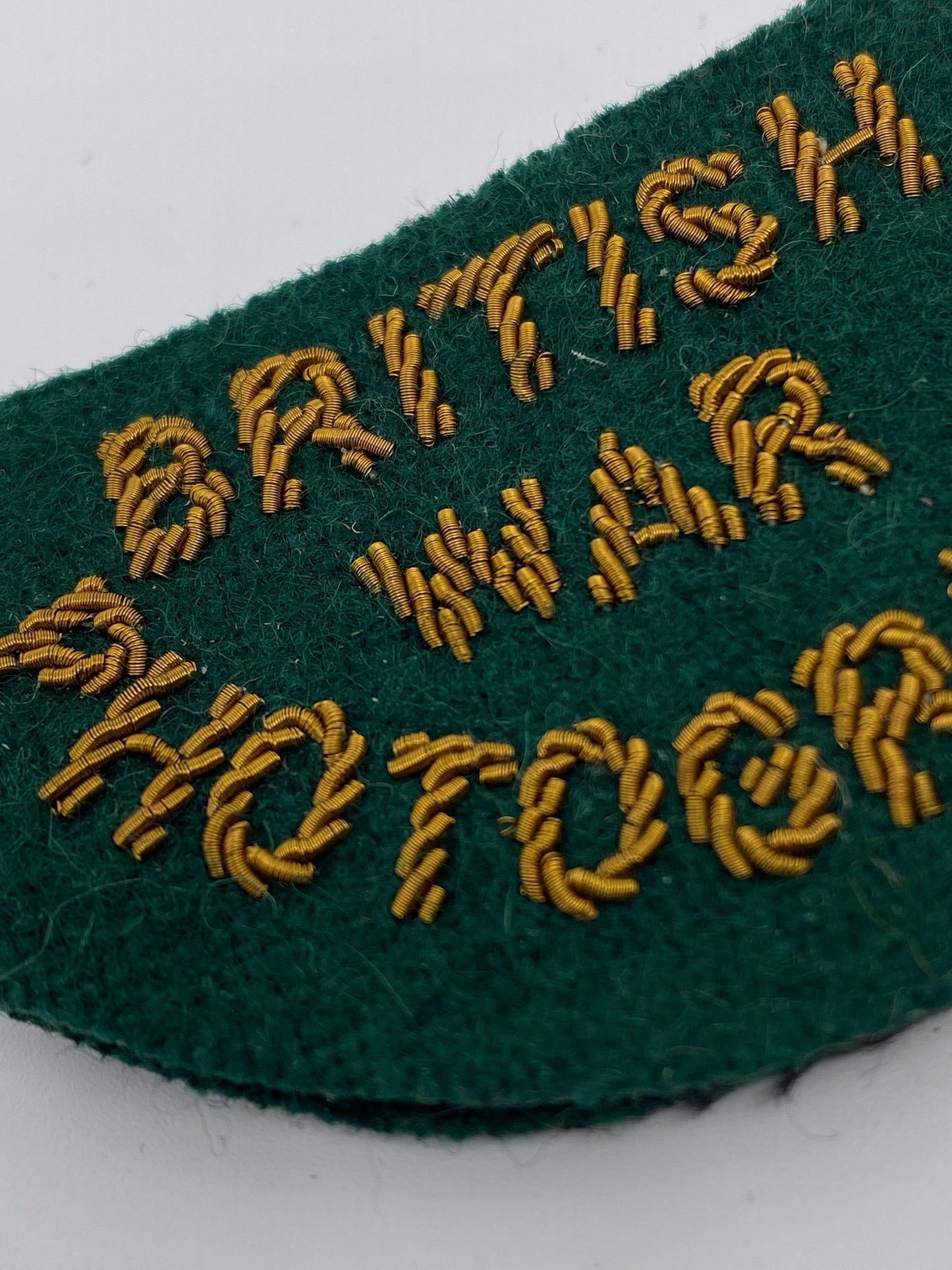 British War Photographer WWII authentic military green / gold patch for war journalists - reporters, 40s deadstock never worn