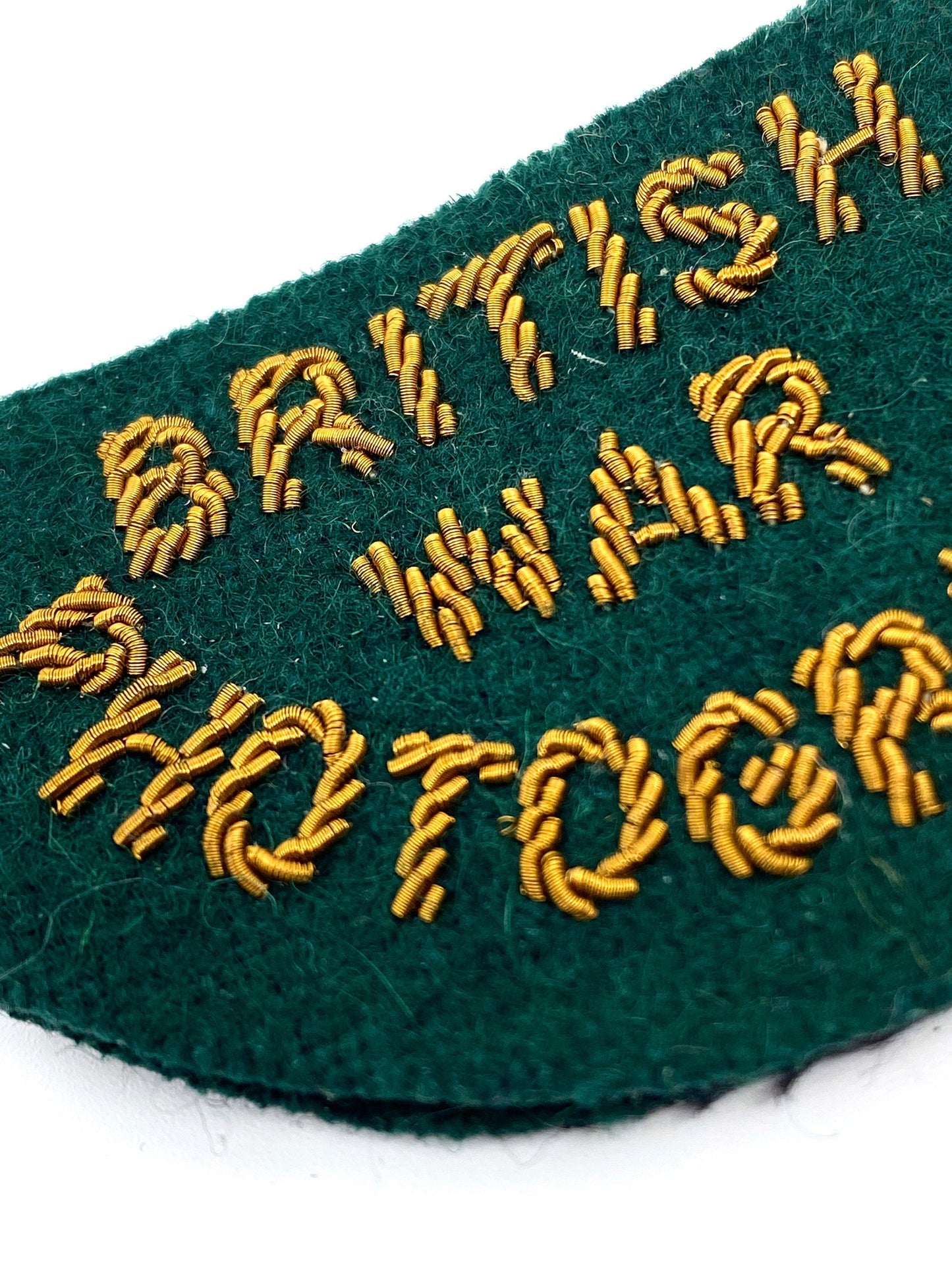 British War Photographer WWII authentic military green / gold patch for war journalists - reporters, 40s deadstock never worn