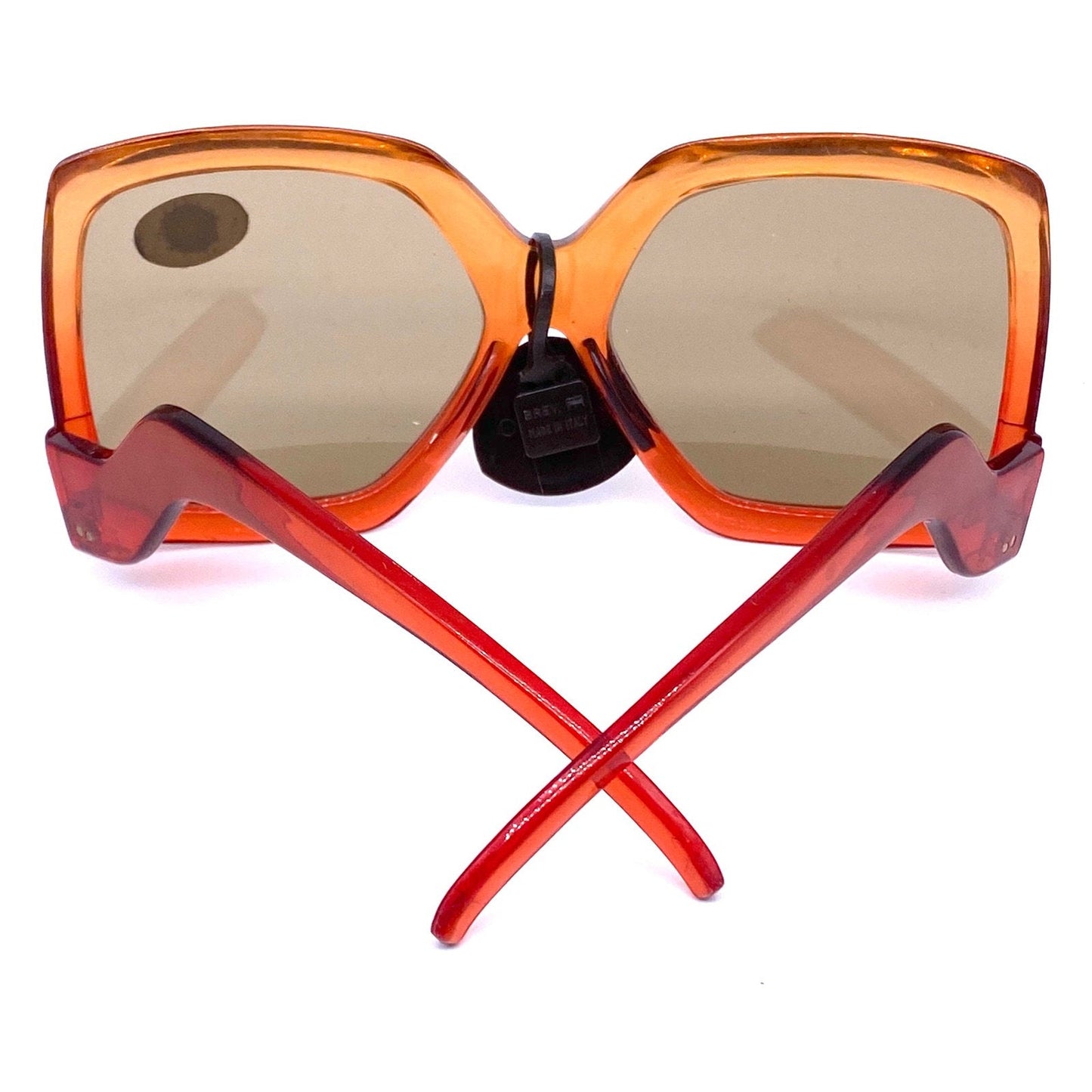 ItaloCremona iconic 1970s funky oversized sunglasses, orange fading to red, NOS