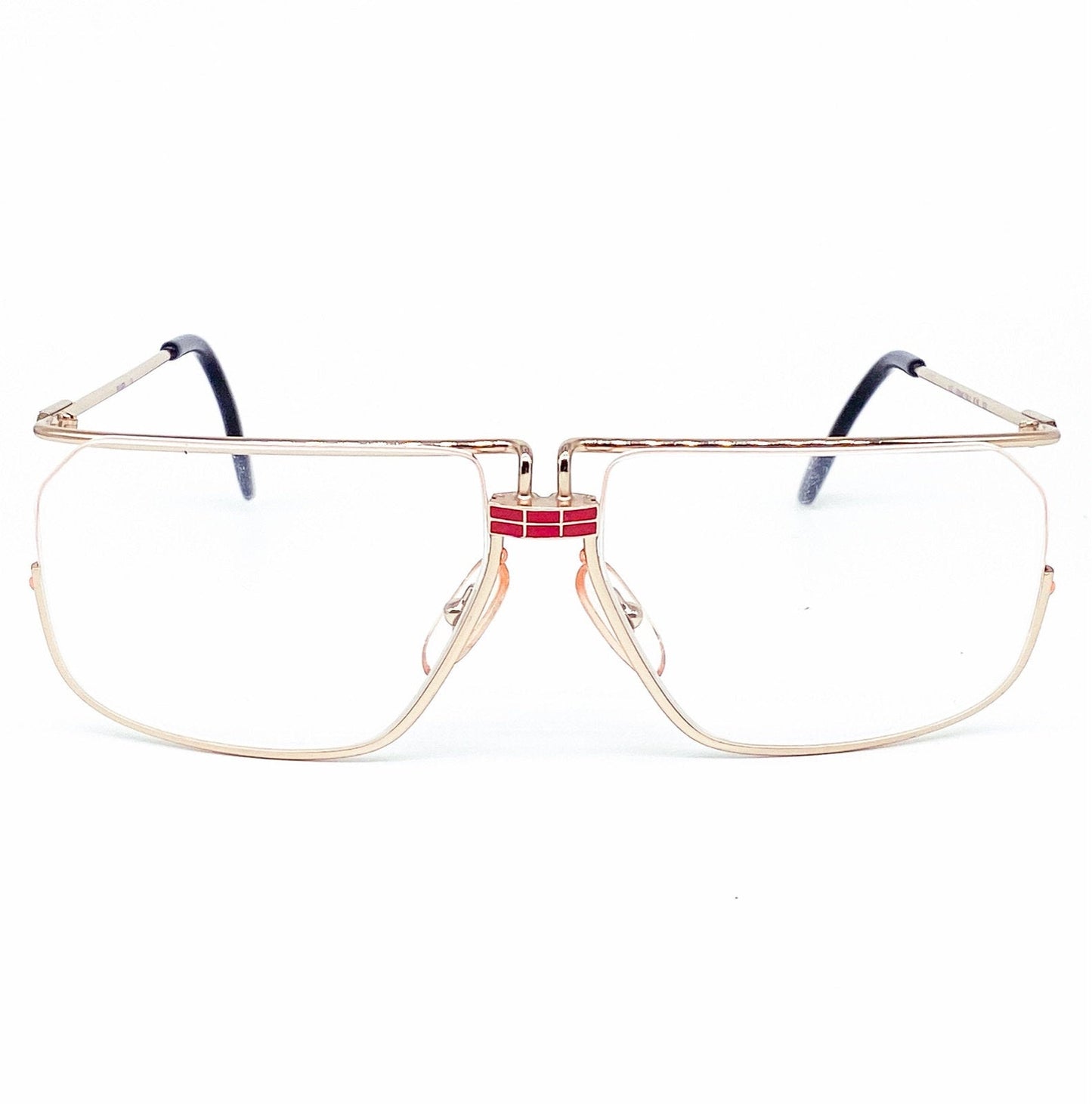 Ferrari F18 square vintage frames, modernist half rimmed style coming in Red or Gold