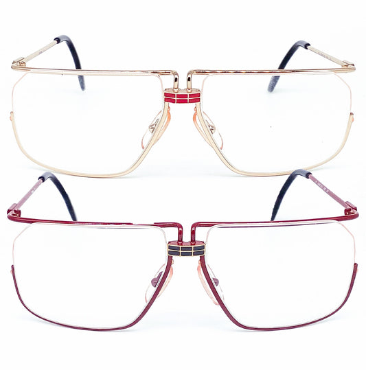 Ferrari F18 square vintage frames, modernist half rimmed style coming in Red or Gold