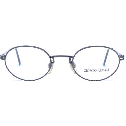 Giorgio Armani minimalist oval black/titanium frames, NOS 80s Italy