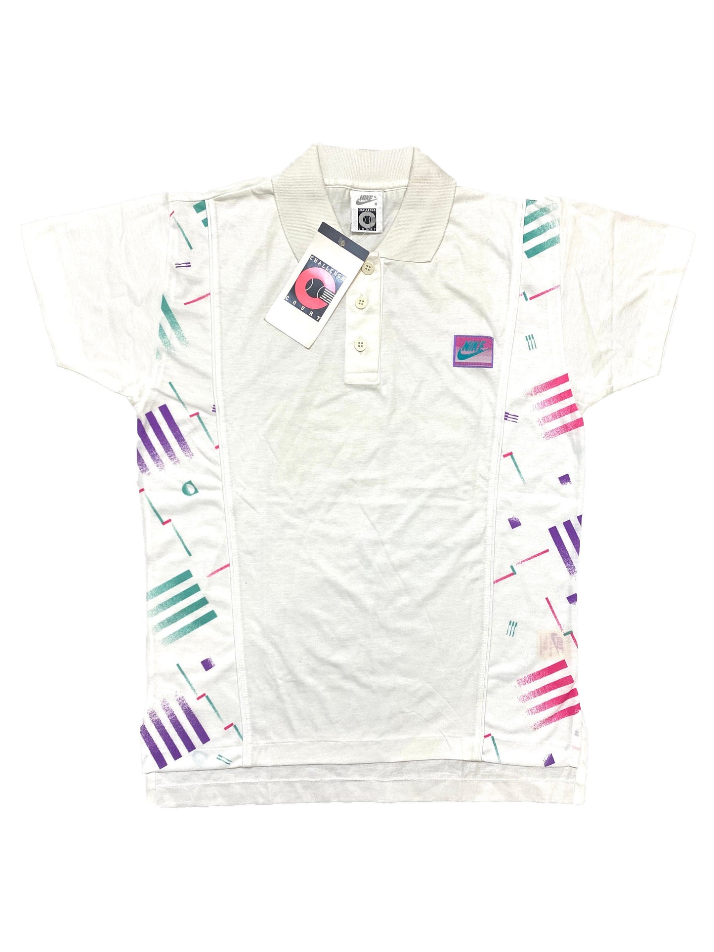 Rama ballena Anillo duro Nike Challenge Court Agassi cotton polo shirt, white with abstract pri –  OffBeatMilan