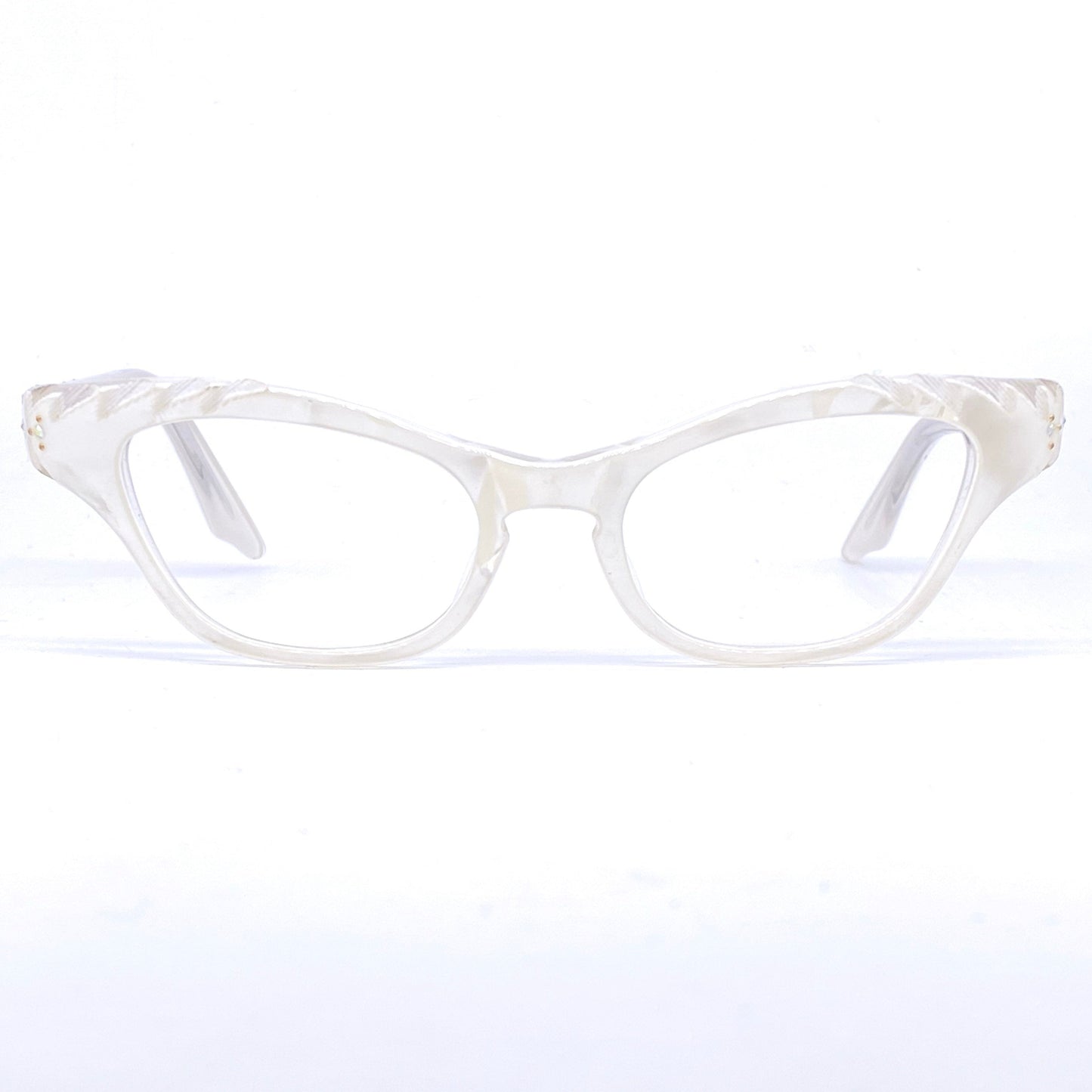 1950s pearl cateye eyeglasses frames by Swank France, 1950s NOS