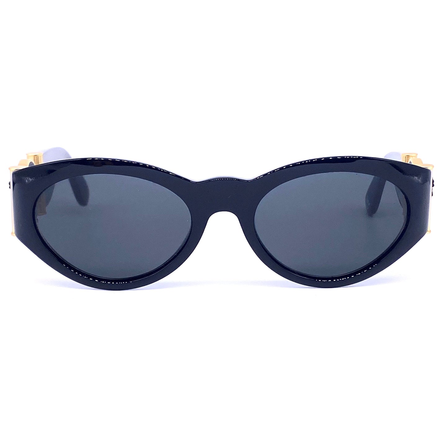 Gianni Versace 617/B iconic black Medusa sunglasses as worn by Notorious BIG, 1990s NOS Italy