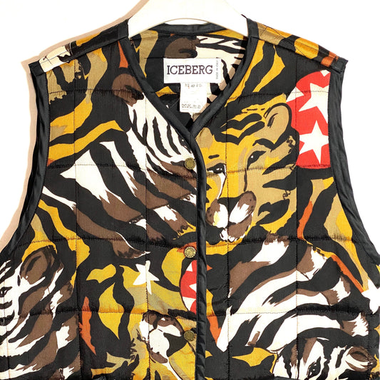 Iceberg 90s baroque tiger/zebra animalier vest, great condition, sz 42