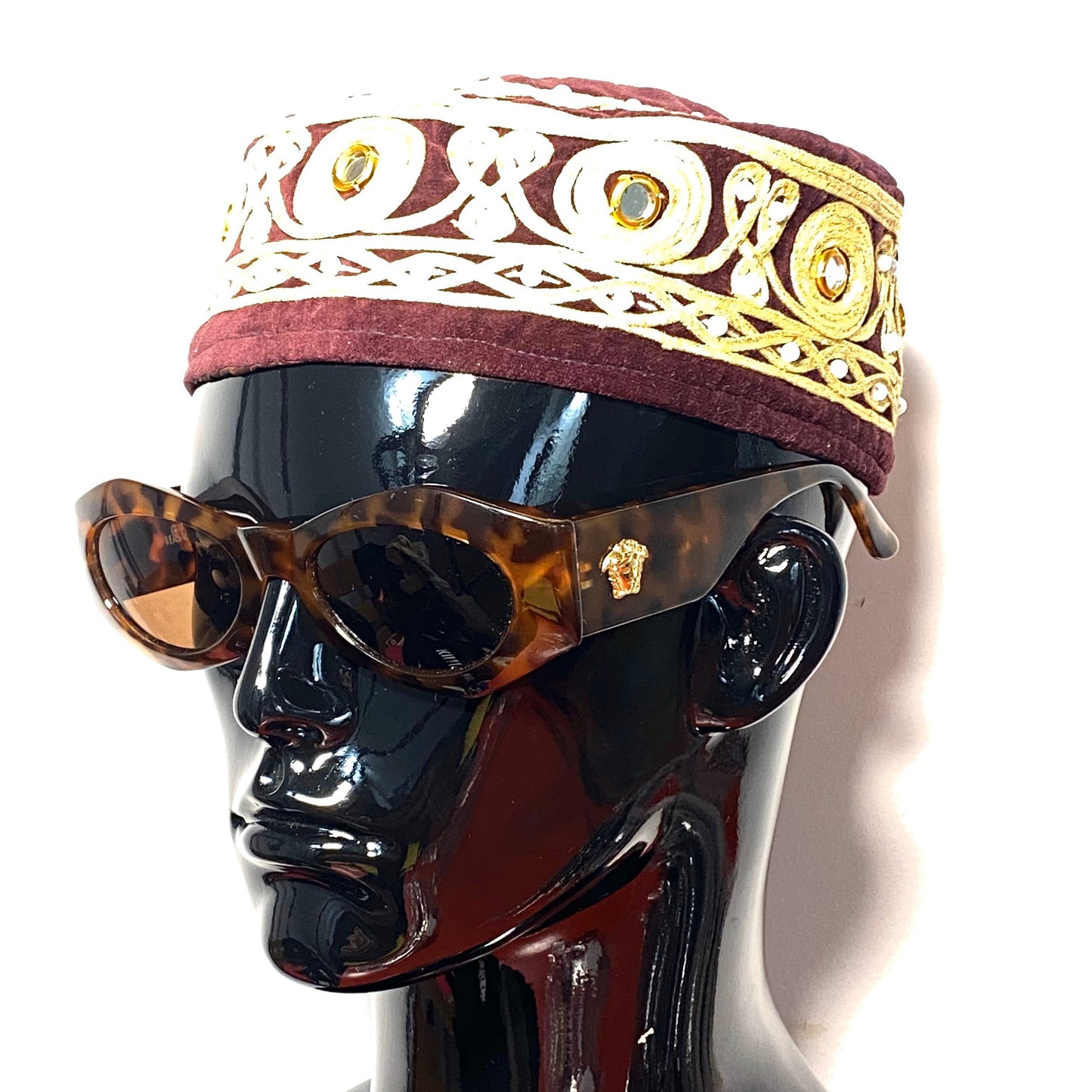 Gianni Versace 422 tortoise gold Medusa sunglasses made in Italy, 1990s NOS