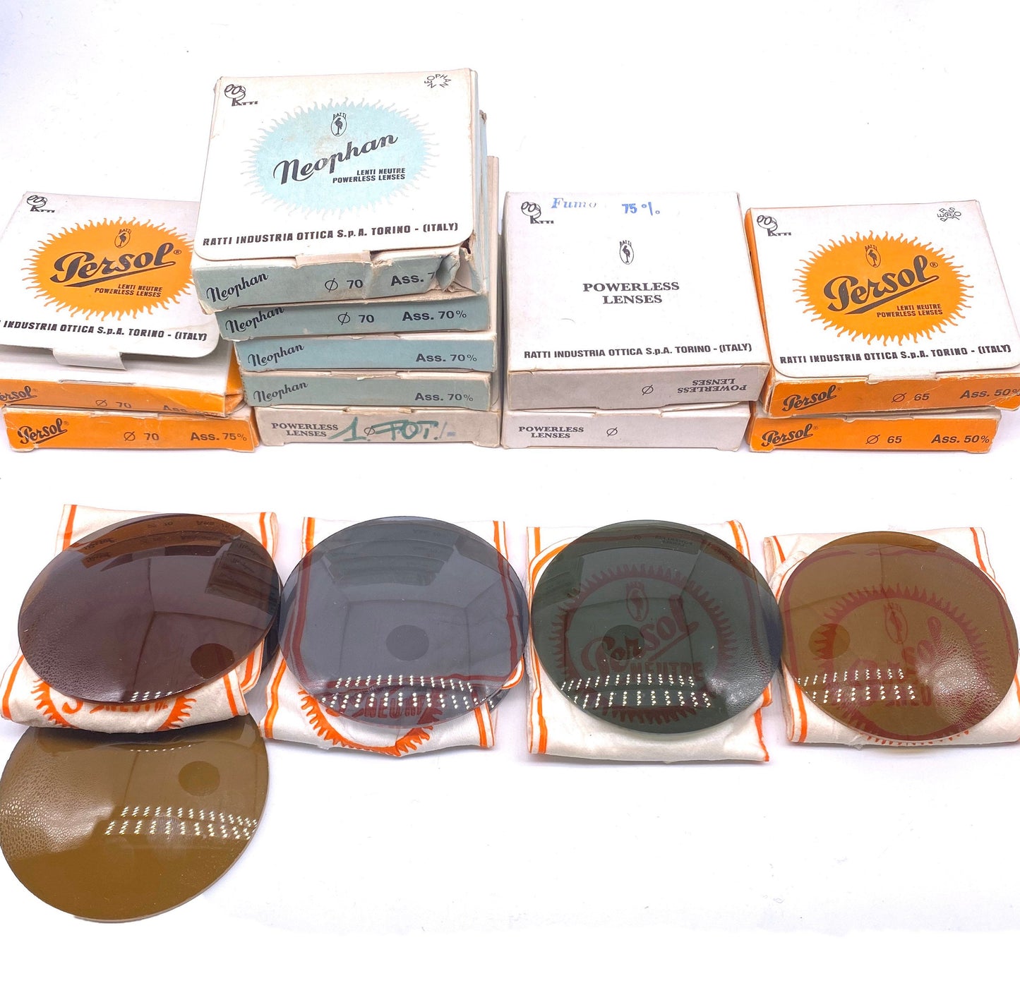 Persol Ratti spare crystal lenses coming in a variety of colors and protection %, new in box