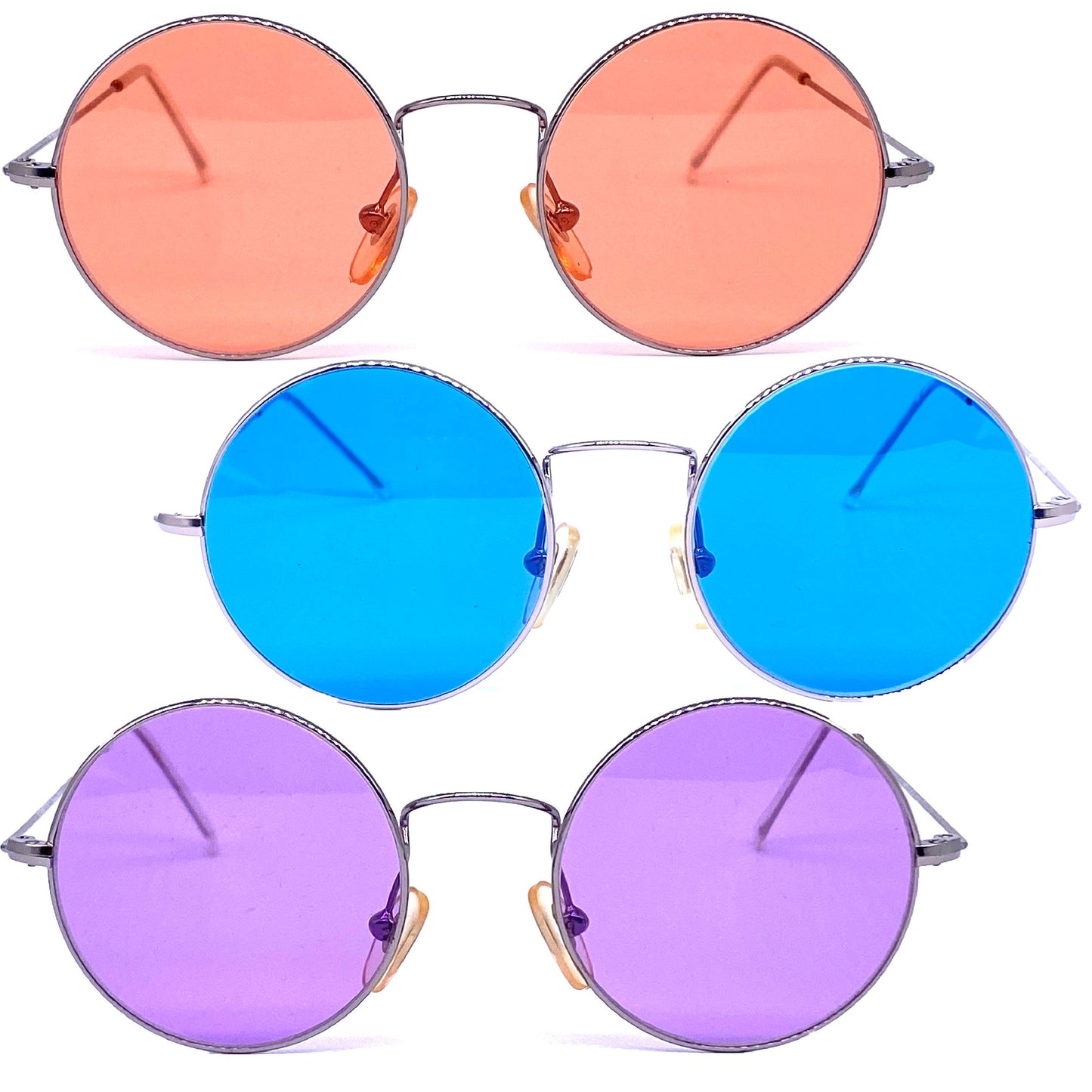 Finest round teashades sunglasses for kids, purple, pink, blue, 90s Italy Planet 2000