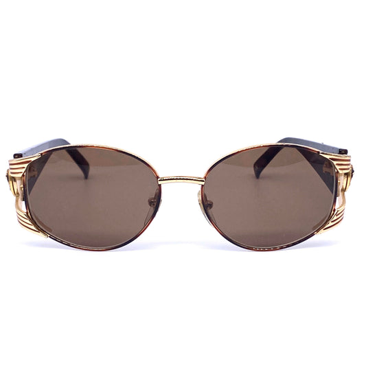 Gianni Versace S64 tortoise gold oversized sunglasses made in Italy, 1990s