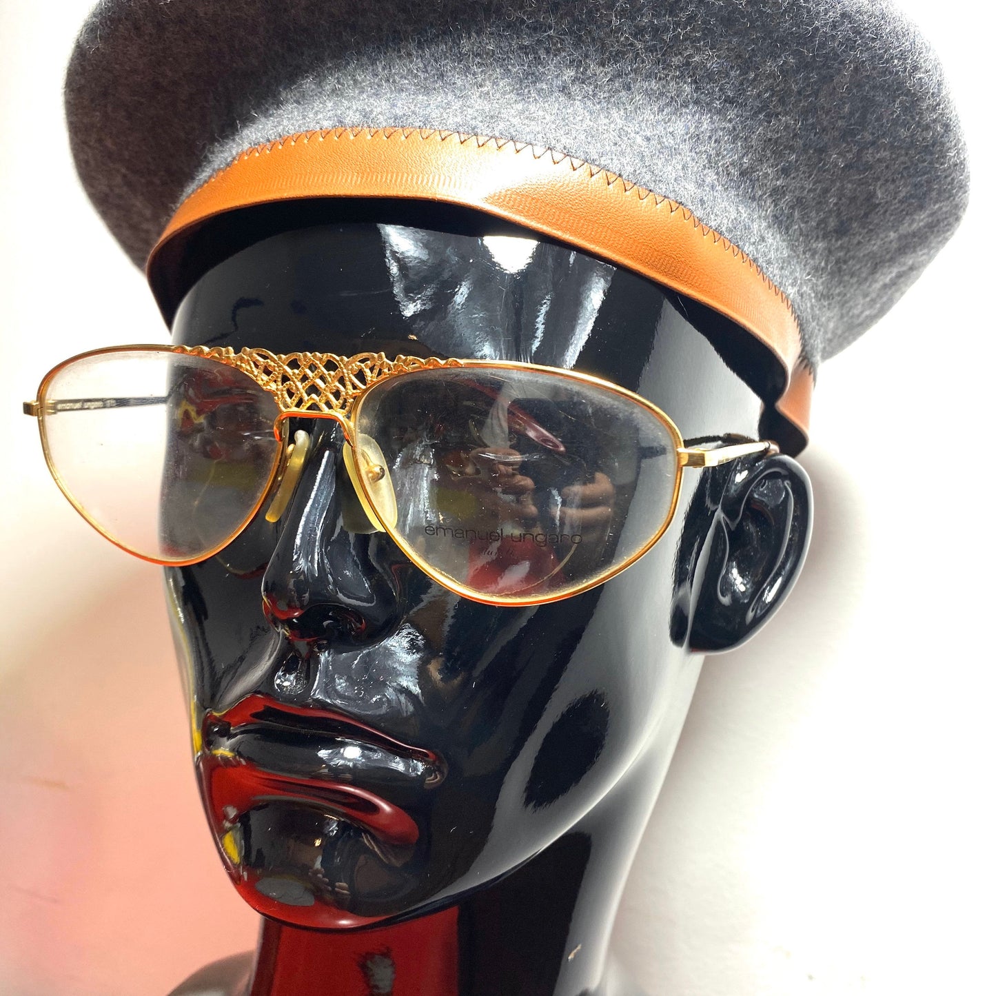 Persol Ungaro LTD golden metal frames with decò filigree cutoff details, NOS 90s