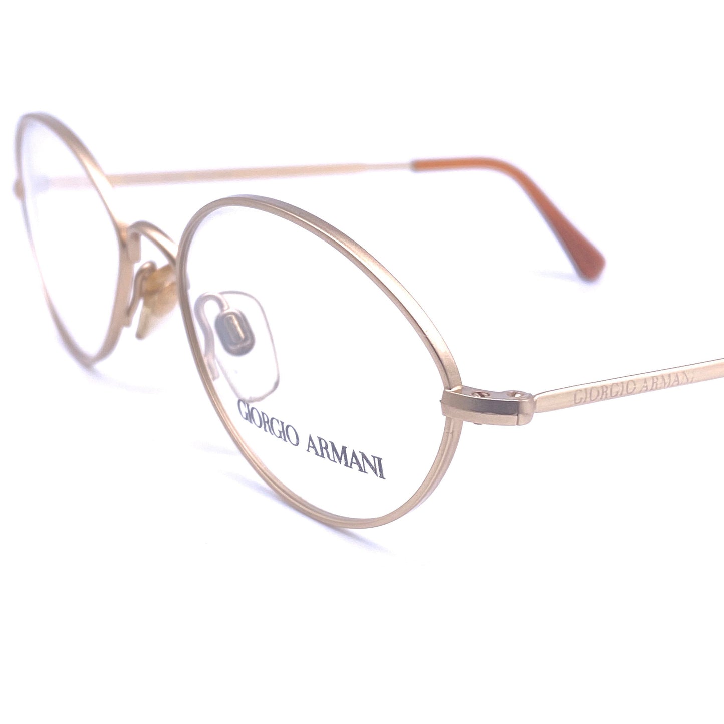 Giorgio Armani 221 oval matte gold minimalist eyeglasses frames , 1980s ITALY NOS