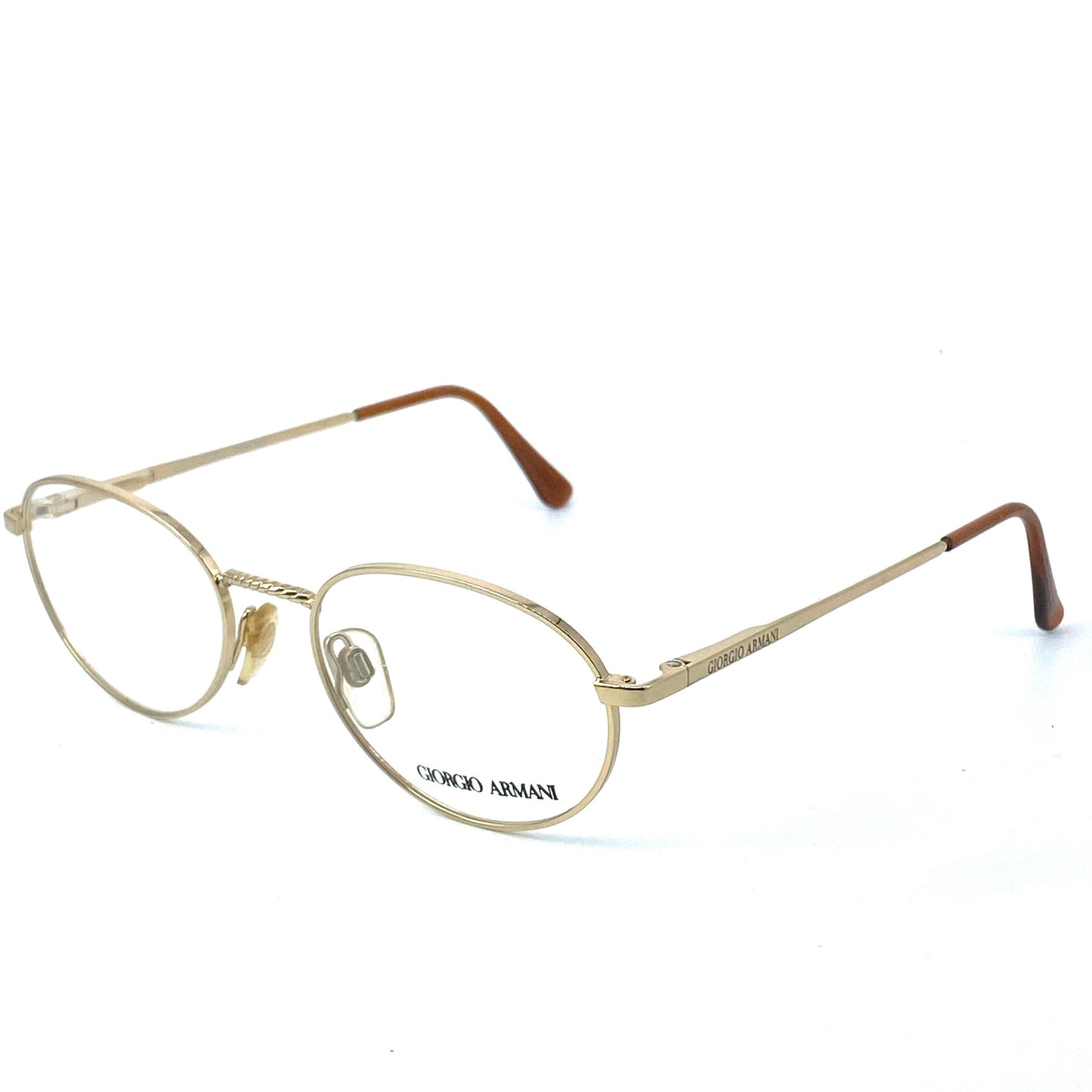 Giorgio Armani 222 oval gold eyeglasses frames with rope bridge design , 1980s ITALY NOS