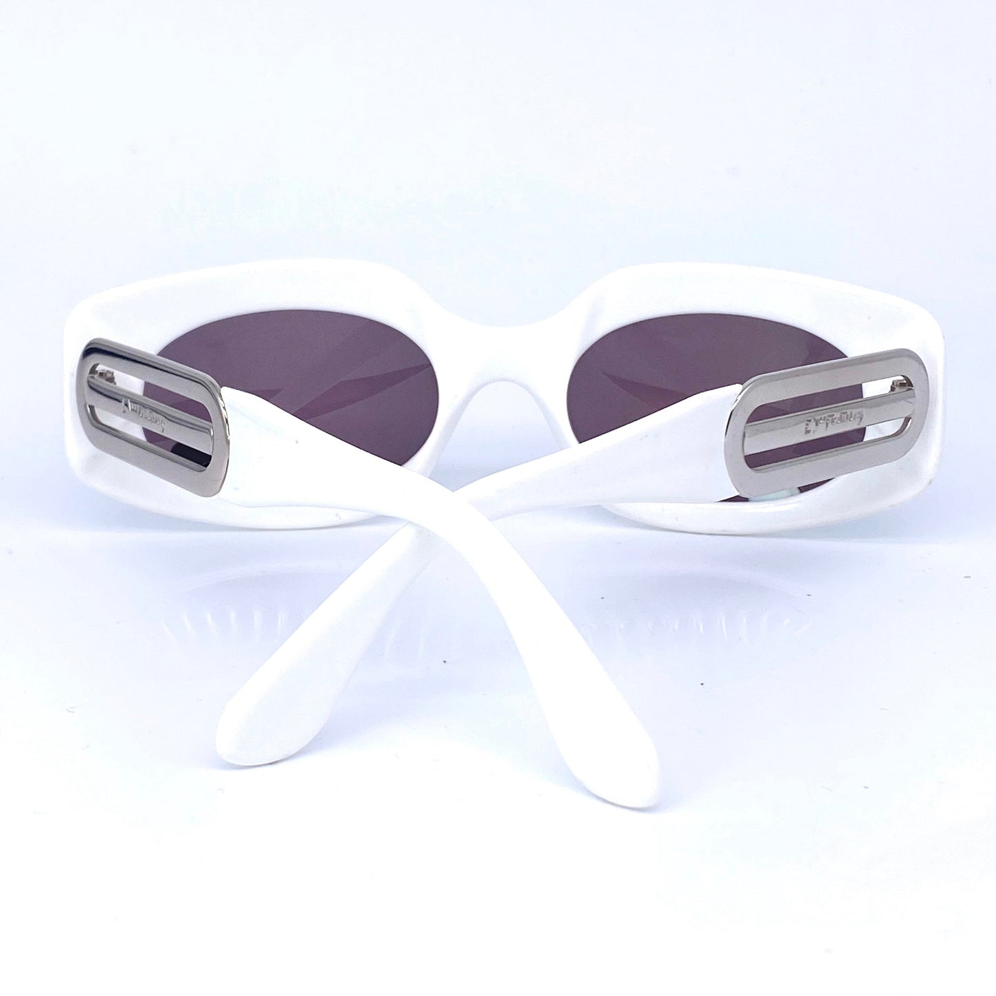 E. Von Furstenberg white square ladies sunglasses, 1980s NOS