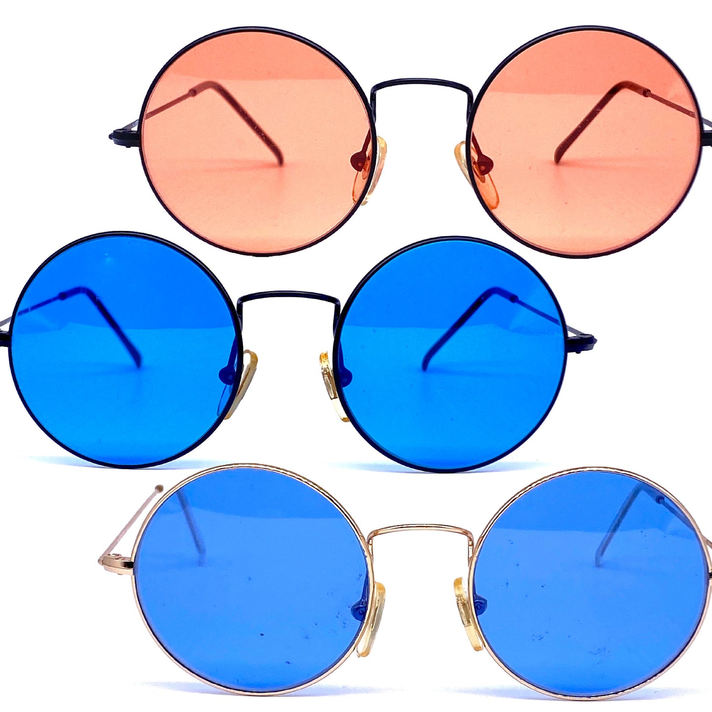 Finest round teashades sunglasses for kids, purple, pink, blue, 90s Italy Planet 2000