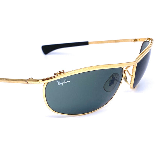 RayBan B&L Olympian Deluxe golden metal wrap sunglasses made in USA