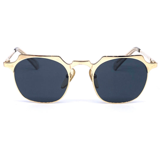 Junior Gaultier 57-0171 square golden metal sunglasses made in Japan, 1980s NOS