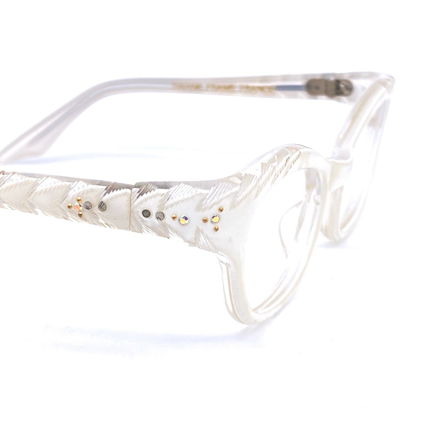 1950s pearl cateye eyeglasses frames by Swank France, 1950s NOS