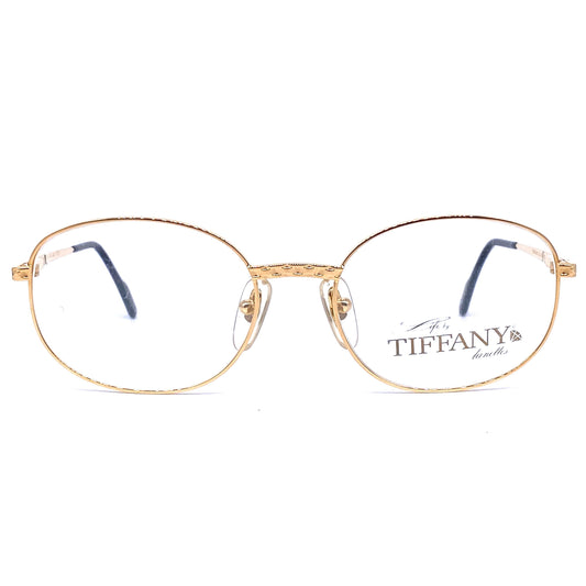 Tiffany 372 23k gold filled eyeglasses frames made in Italy, 1980s NOS